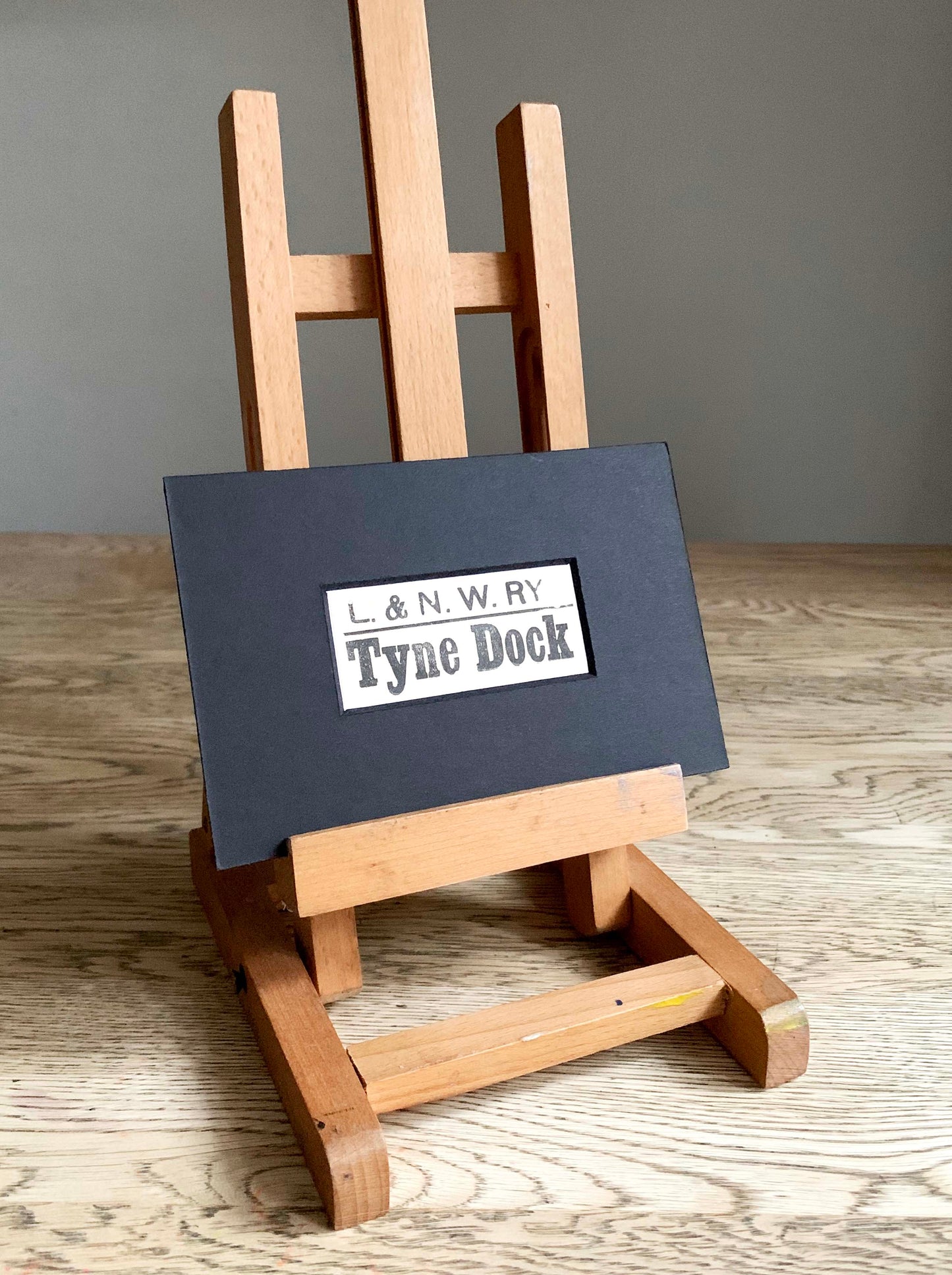 Vintage 'Tyne Dock' Paper Luggage Label / Mounted & Matted - 6x4in / 15x10cm