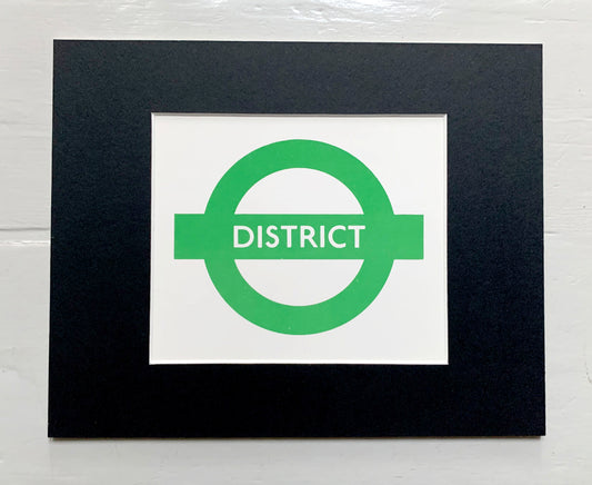 Genuine Vintage 'District Line' Paper Roundel - 10x8in - Ready to Frame