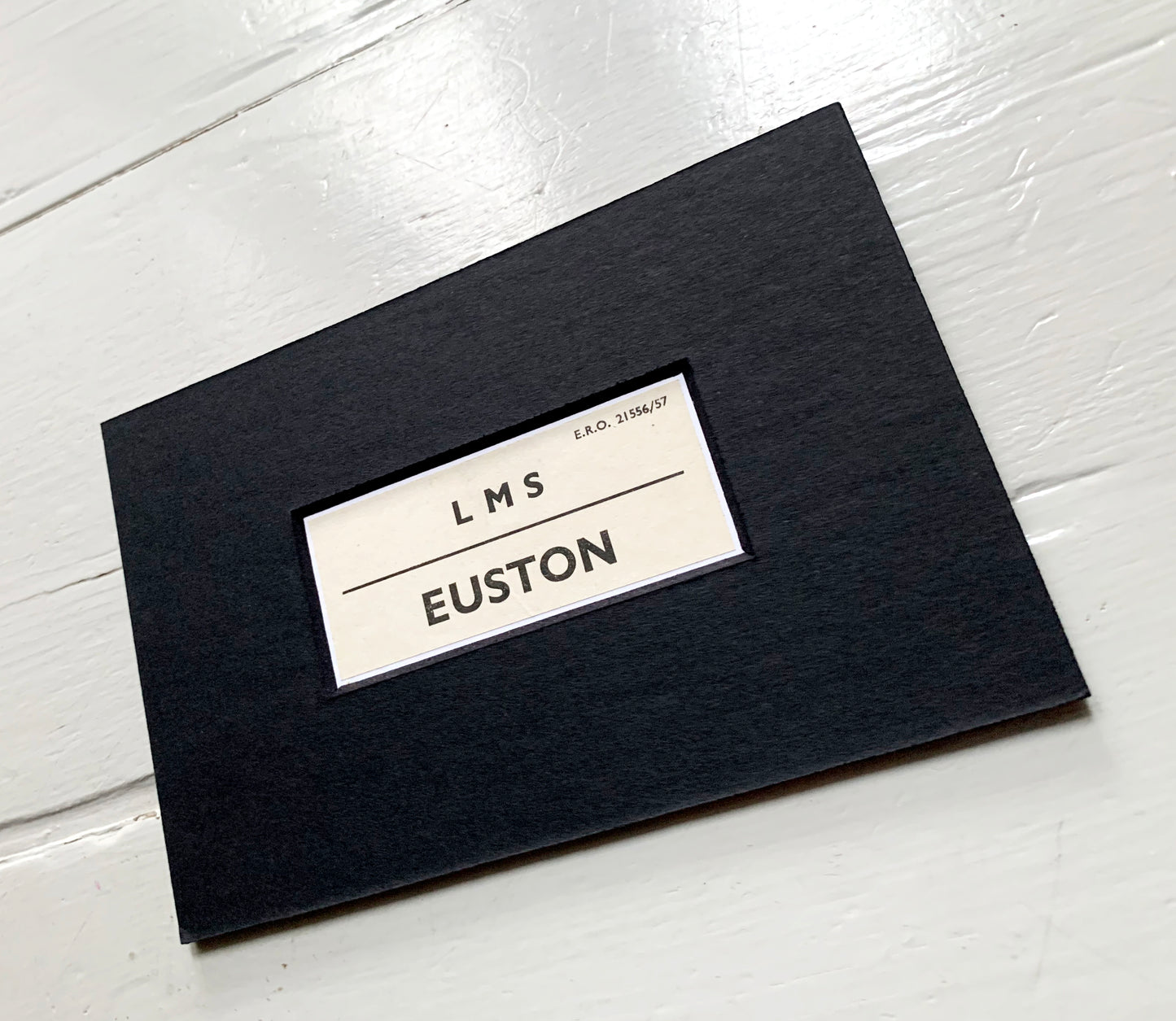 Vintage 'Euston' Paper Luggage Label / Mounted & Matted - 6x4in / 15x10cm