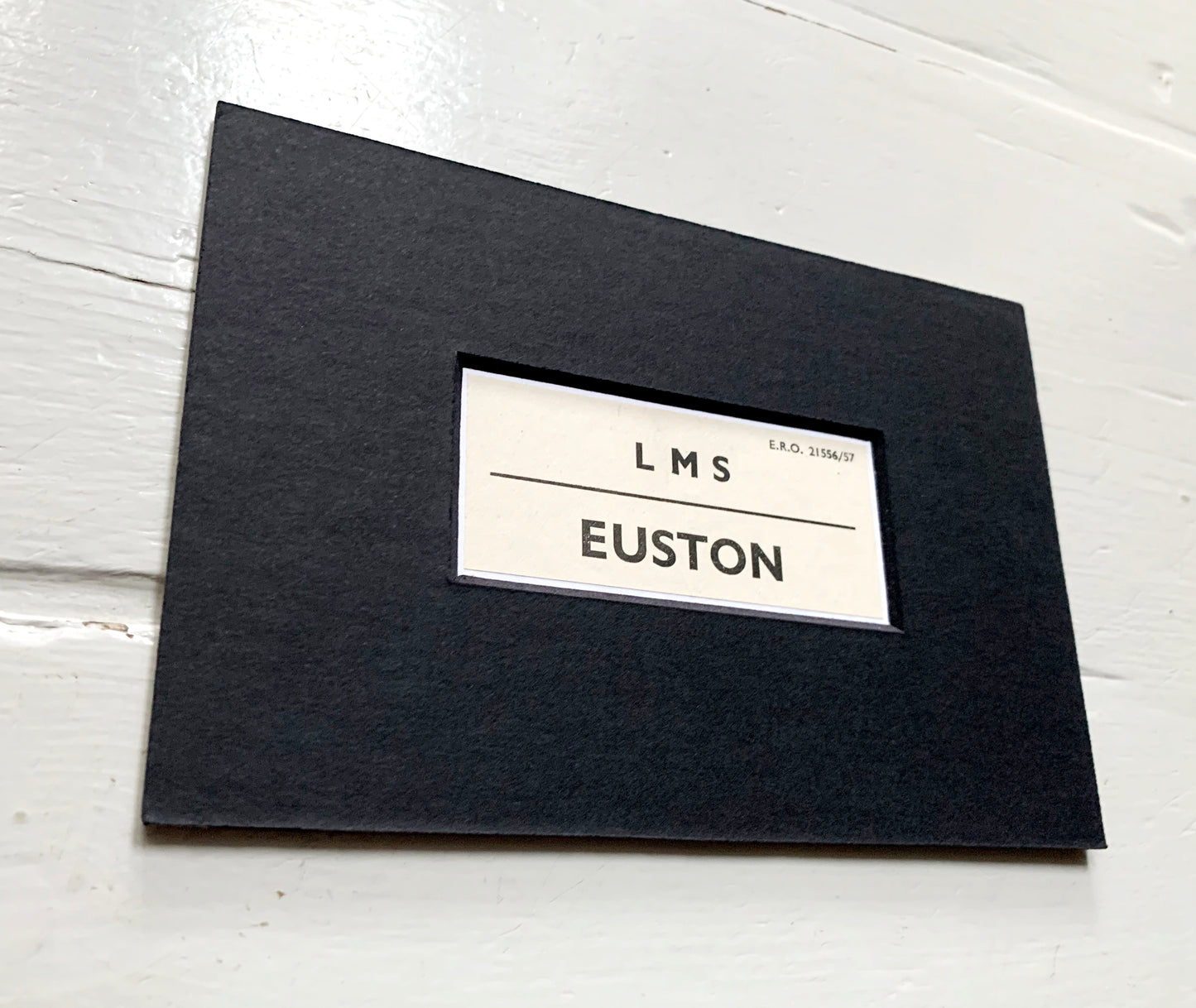 Vintage 'Euston' Paper Luggage Label / Mounted & Matted - 6x4in / 15x10cm