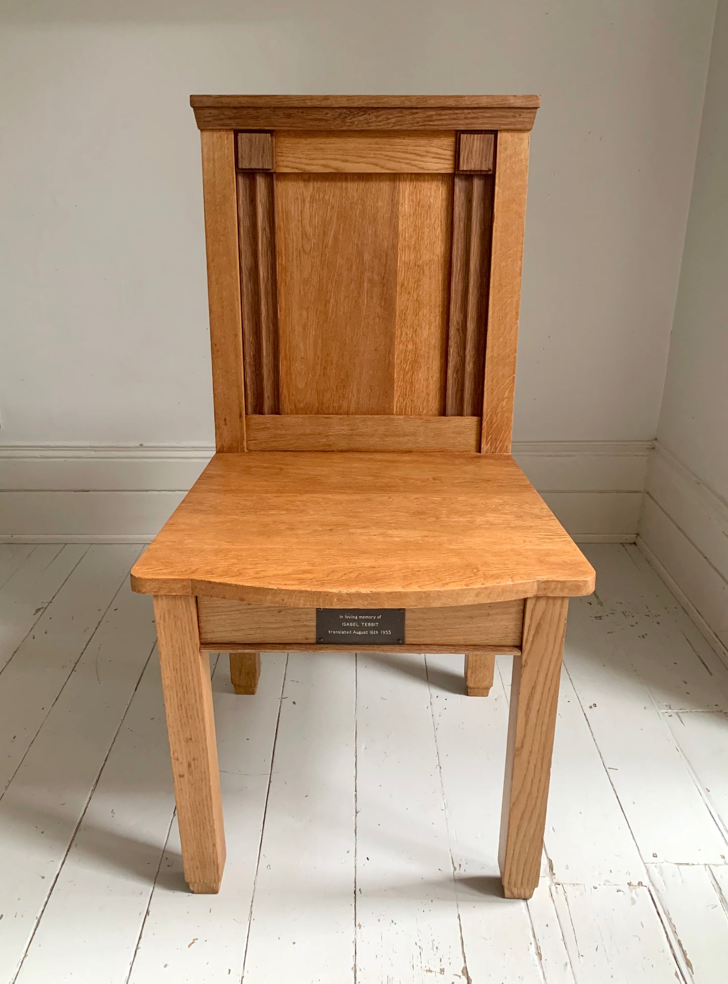Pair of Vintage Solid English Oak Hall Chairs - Art Deco Church Altar Chairs