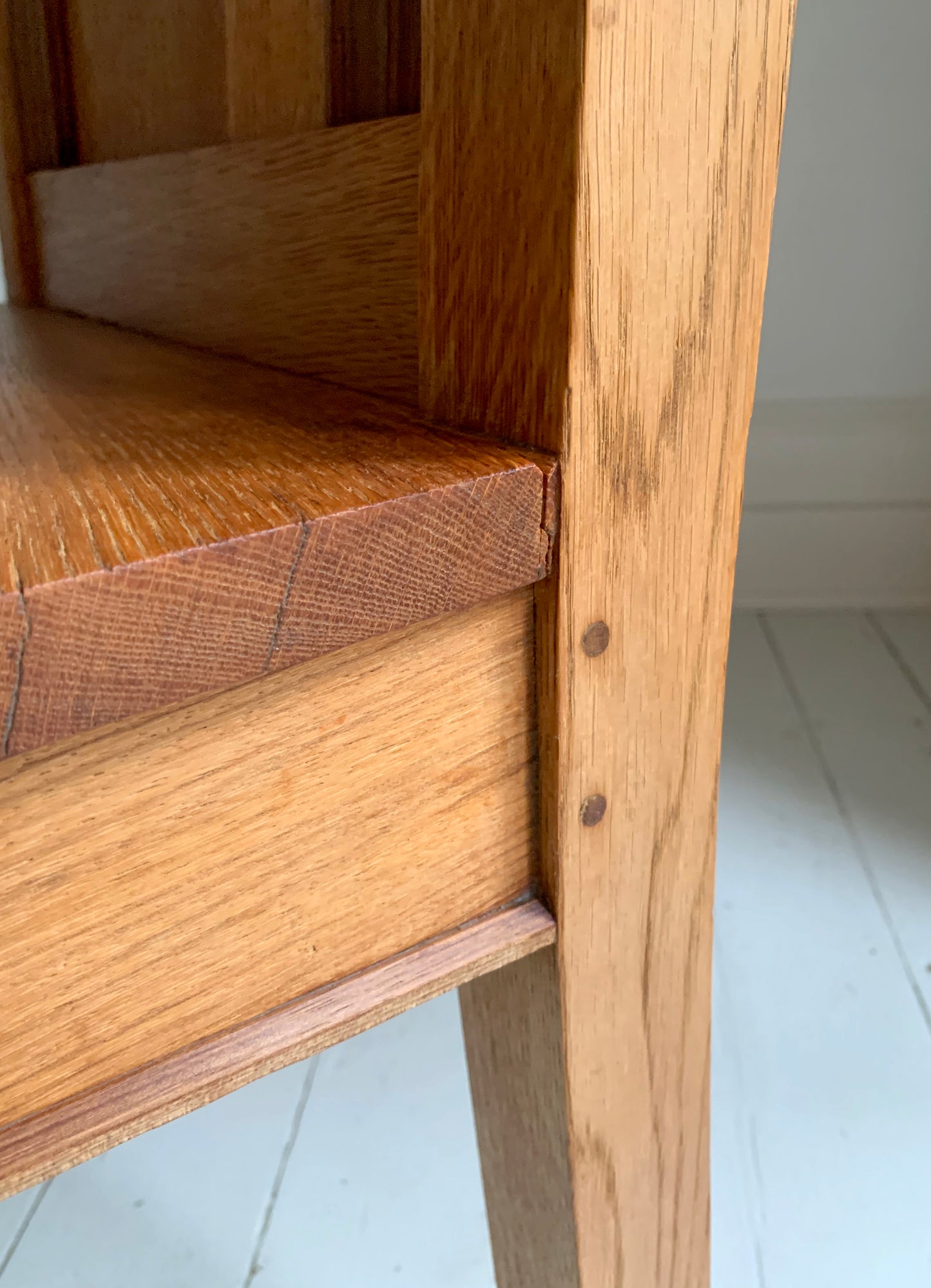 Pair of Vintage Solid English Oak Hall Chairs - Art Deco Church Altar Chairs