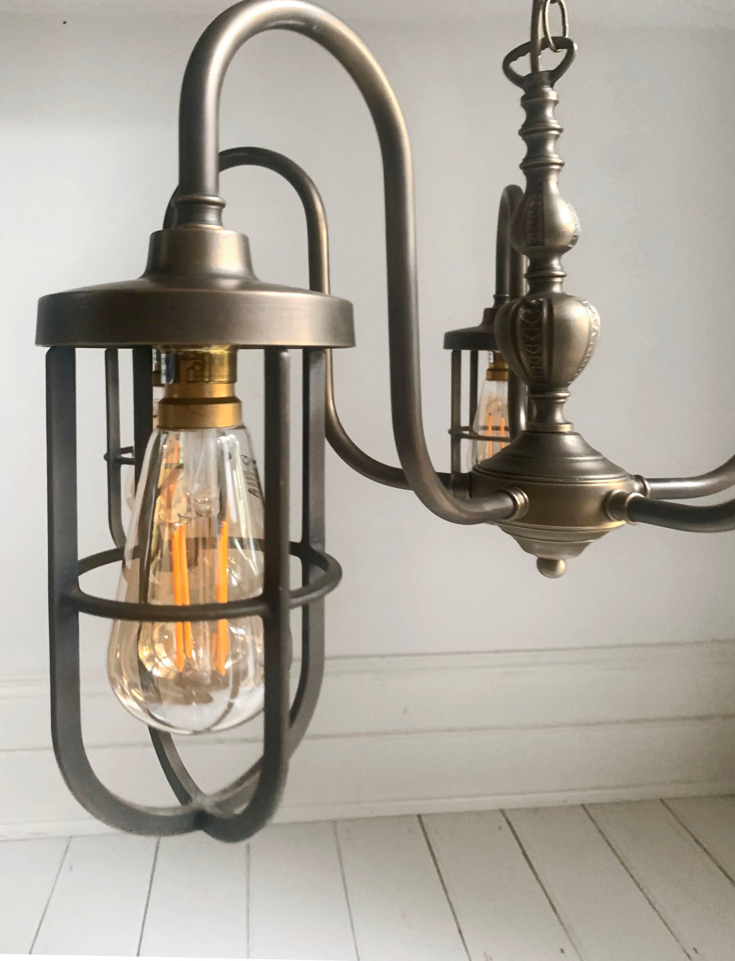 Five Arm Chandelier, With Bulk Head Style Lights, Industrial Pendant Steam Punk Lighting