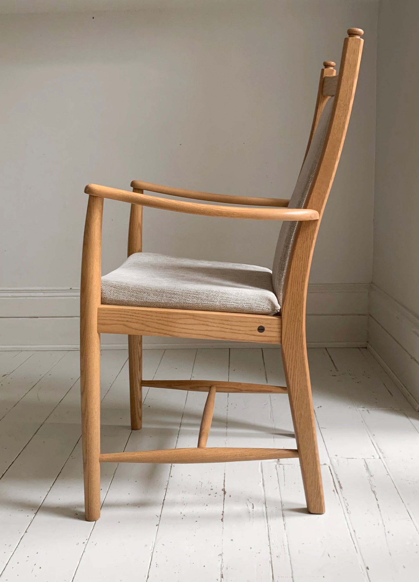Pair of Ercol - Windsor - Penn Padded Back Dining Arm / Carver Chairs