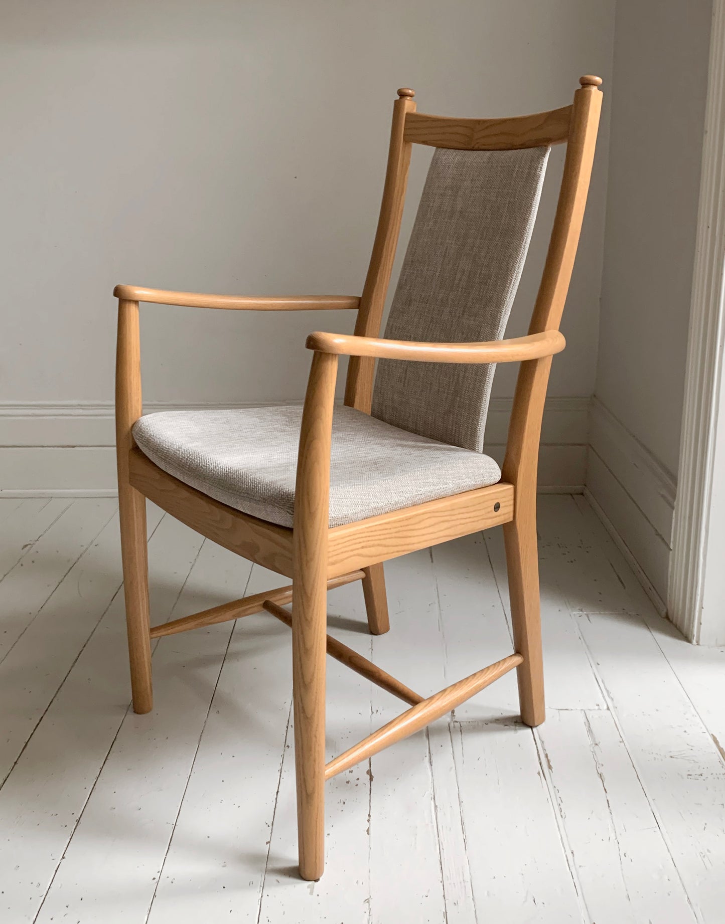 Pair of Ercol - Windsor - Penn Padded Back Dining Arm / Carver Chairs