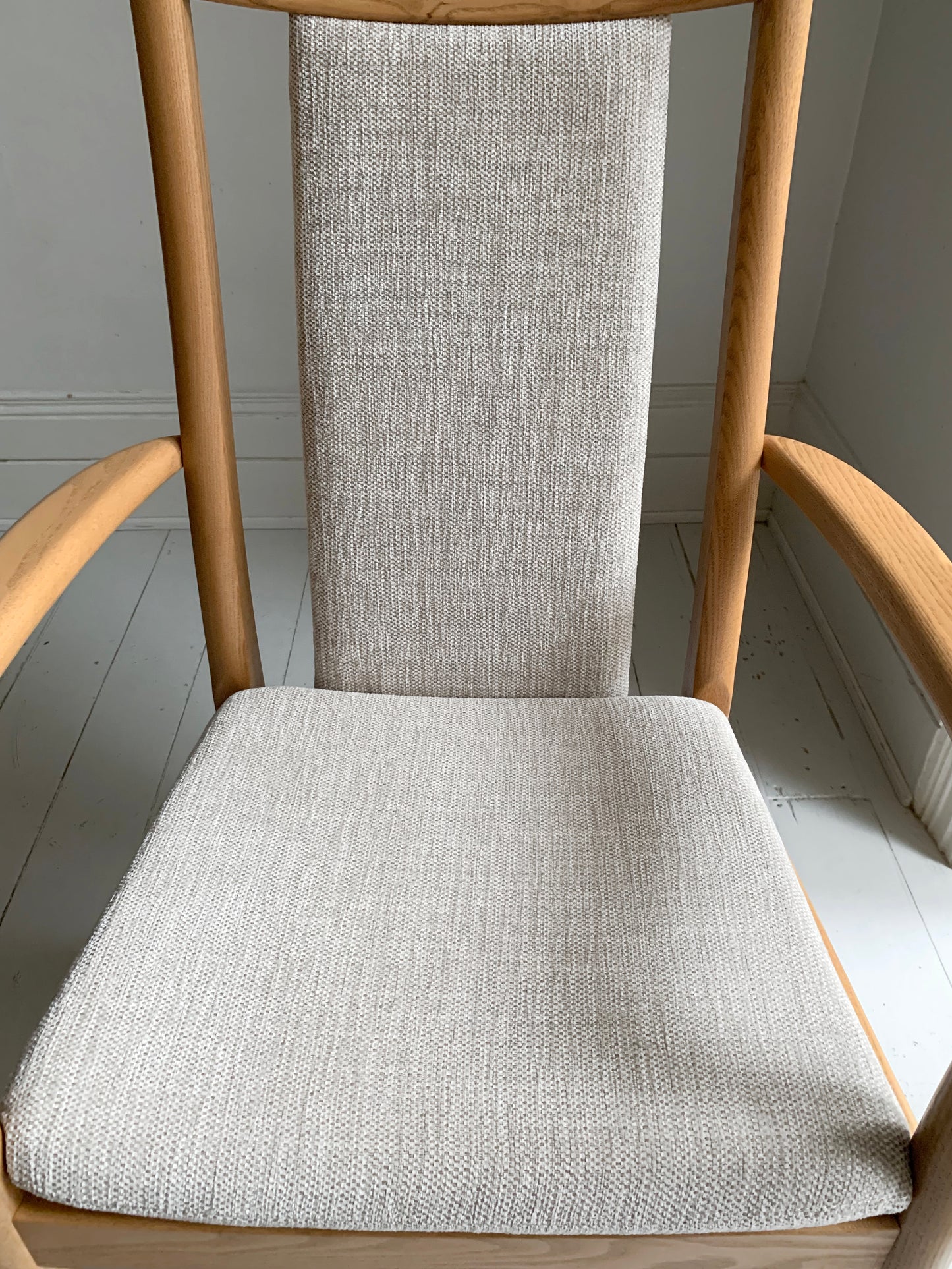 Pair of Ercol - Windsor - Penn Padded Back Dining Arm / Carver Chairs