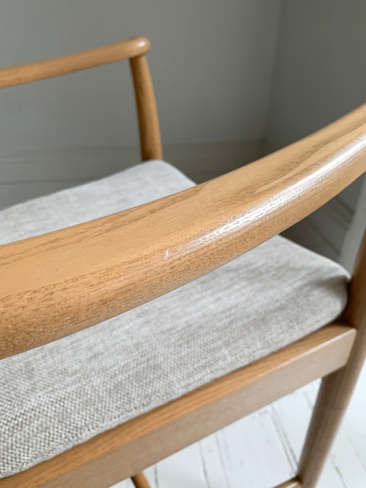 Pair of Ercol - Windsor - Penn Padded Back Dining Arm / Carver Chairs