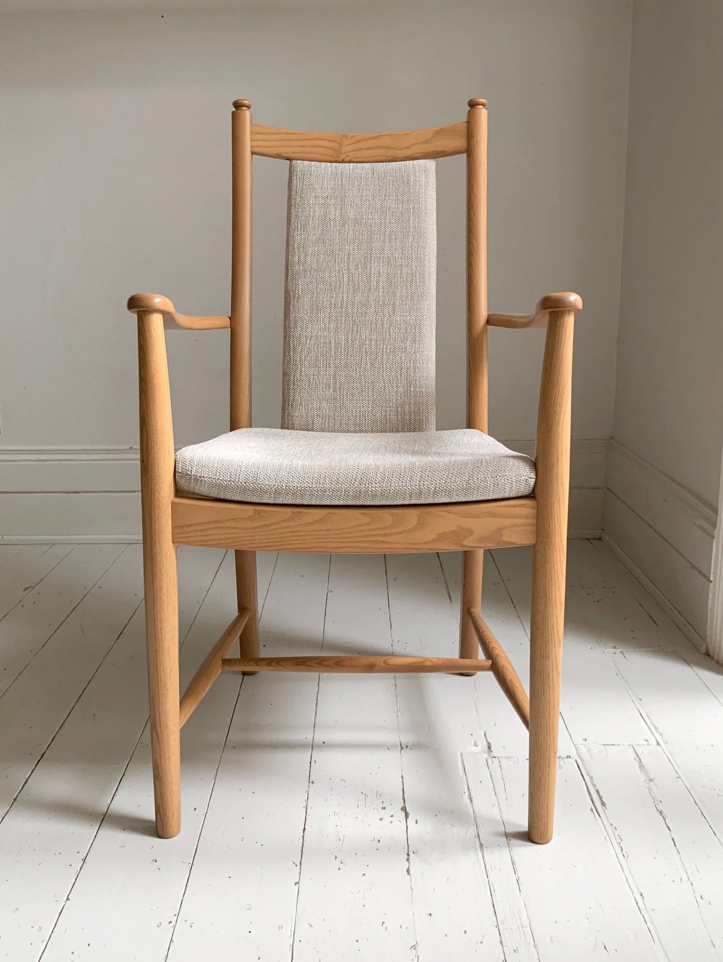 Pair of Ercol - Windsor - Penn Padded Back Dining Arm / Carver Chairs