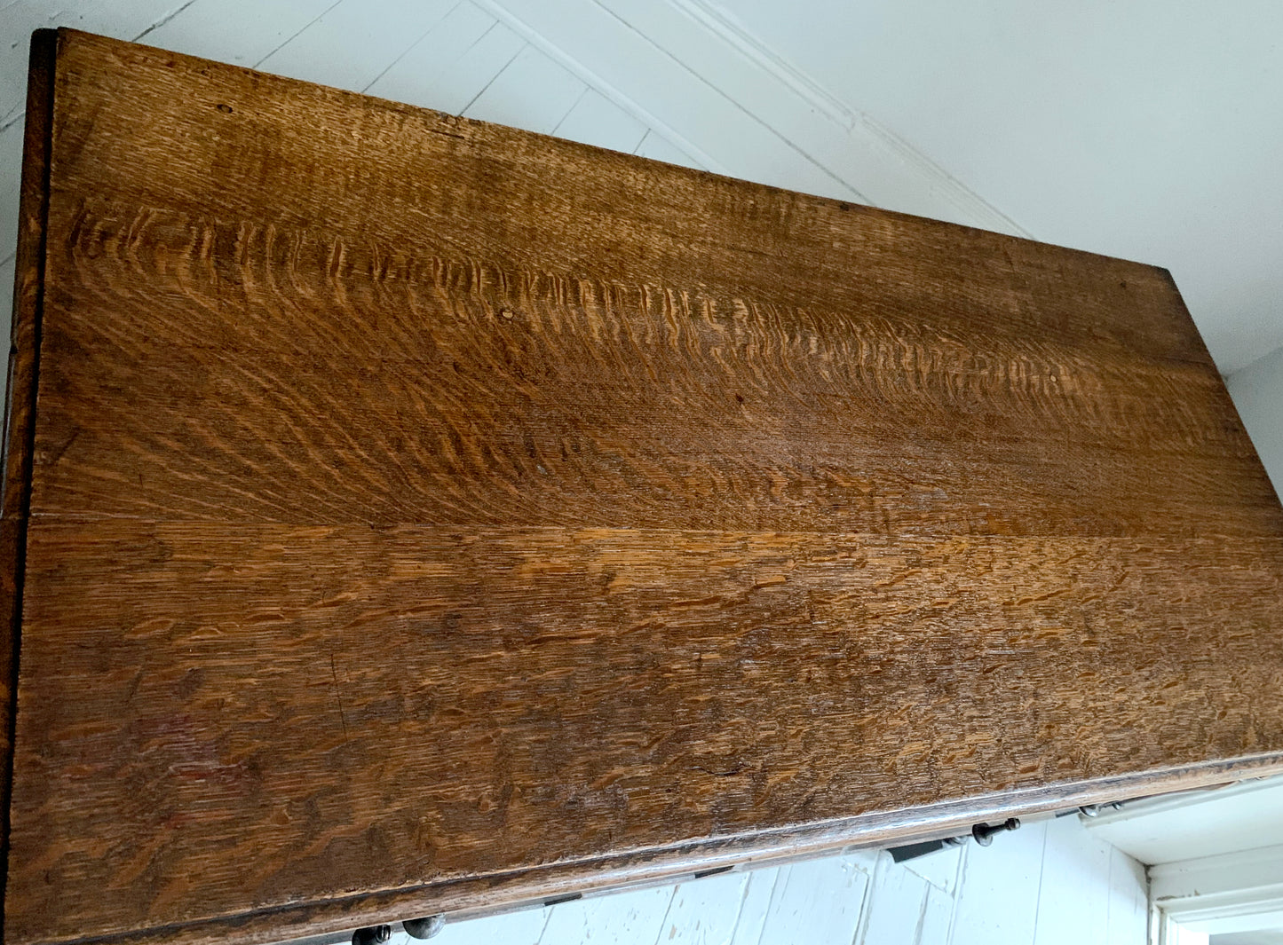 Elegant Edwardian Two Drawer Jacobean Revival Oak Chest of Drawers