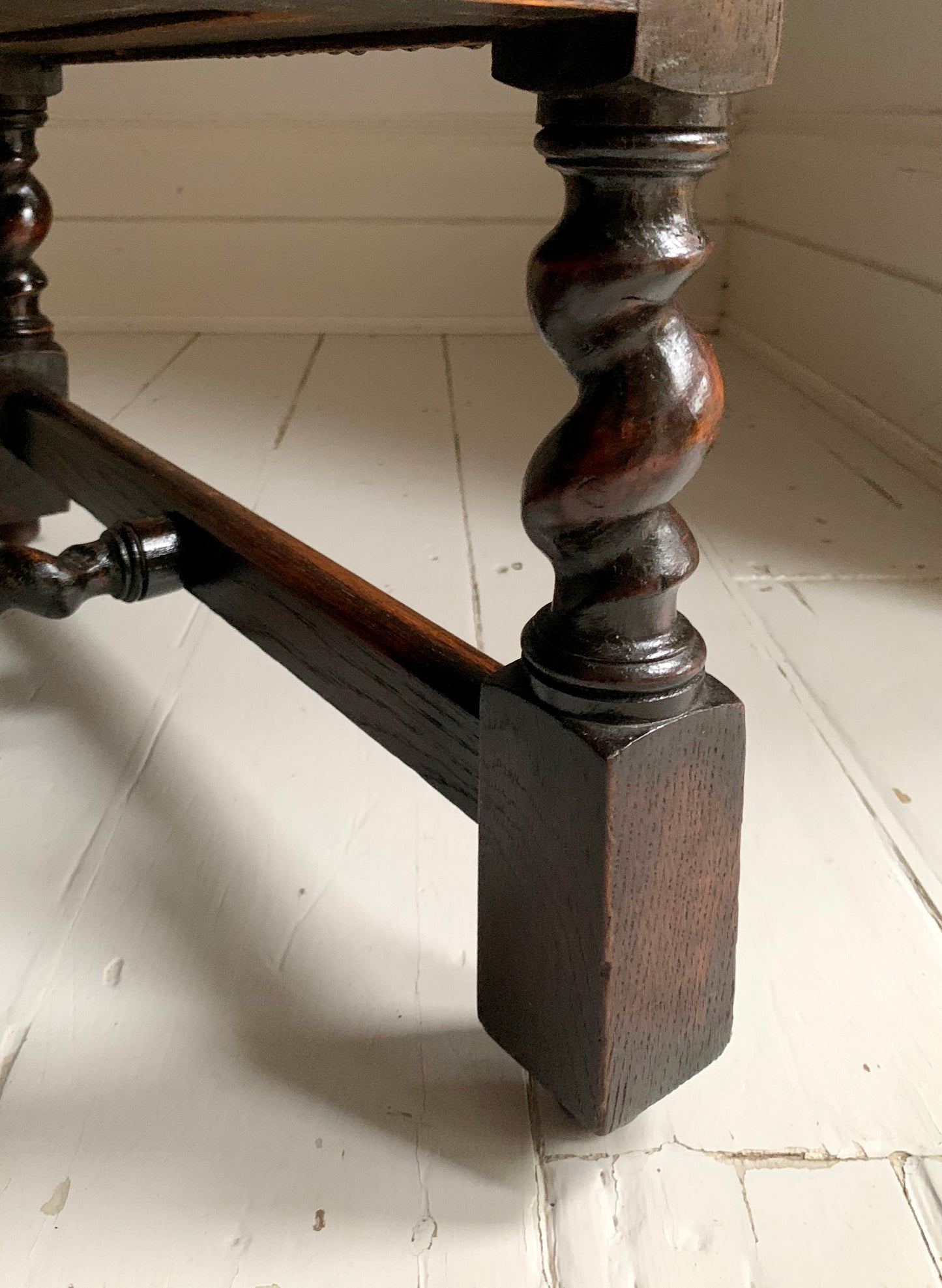 Elegant Edwardian Two Drawer Jacobean Revival Oak Chest of Drawers
