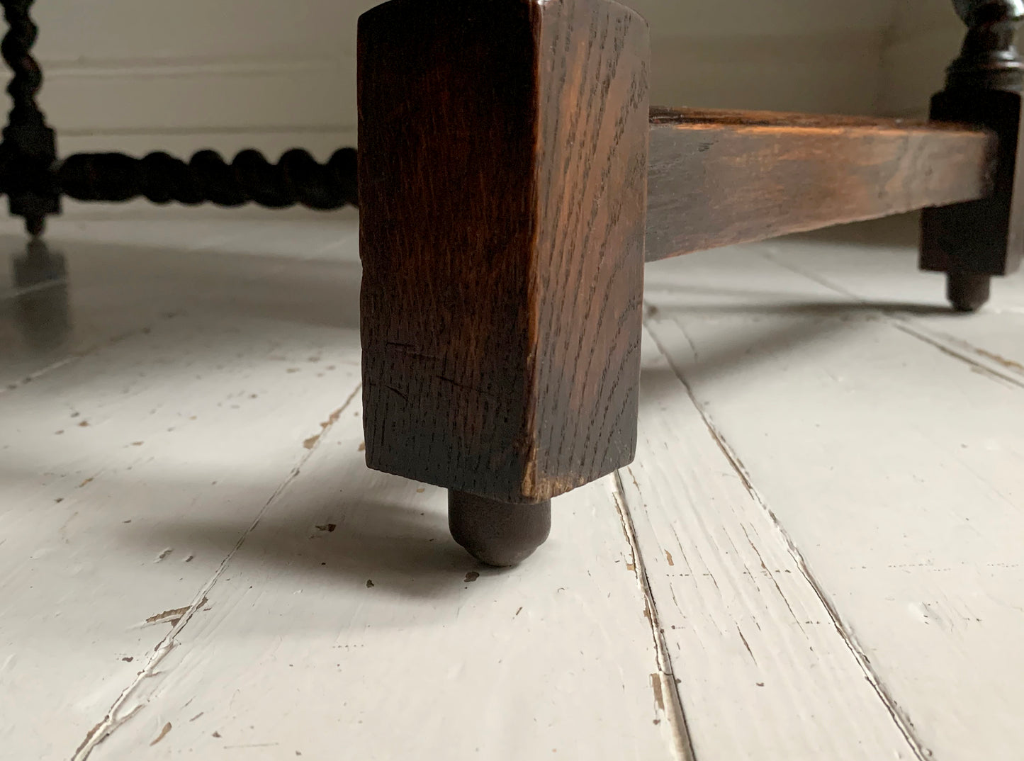 Elegant Edwardian Two Drawer Jacobean Revival Oak Chest of Drawers