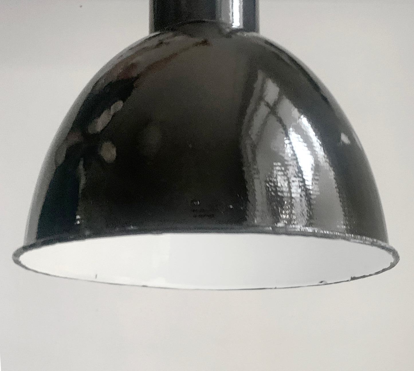 Vintage Industrial Black Enamel Pendant Lamp By Elektrosvit, 1950's / Soviet Era