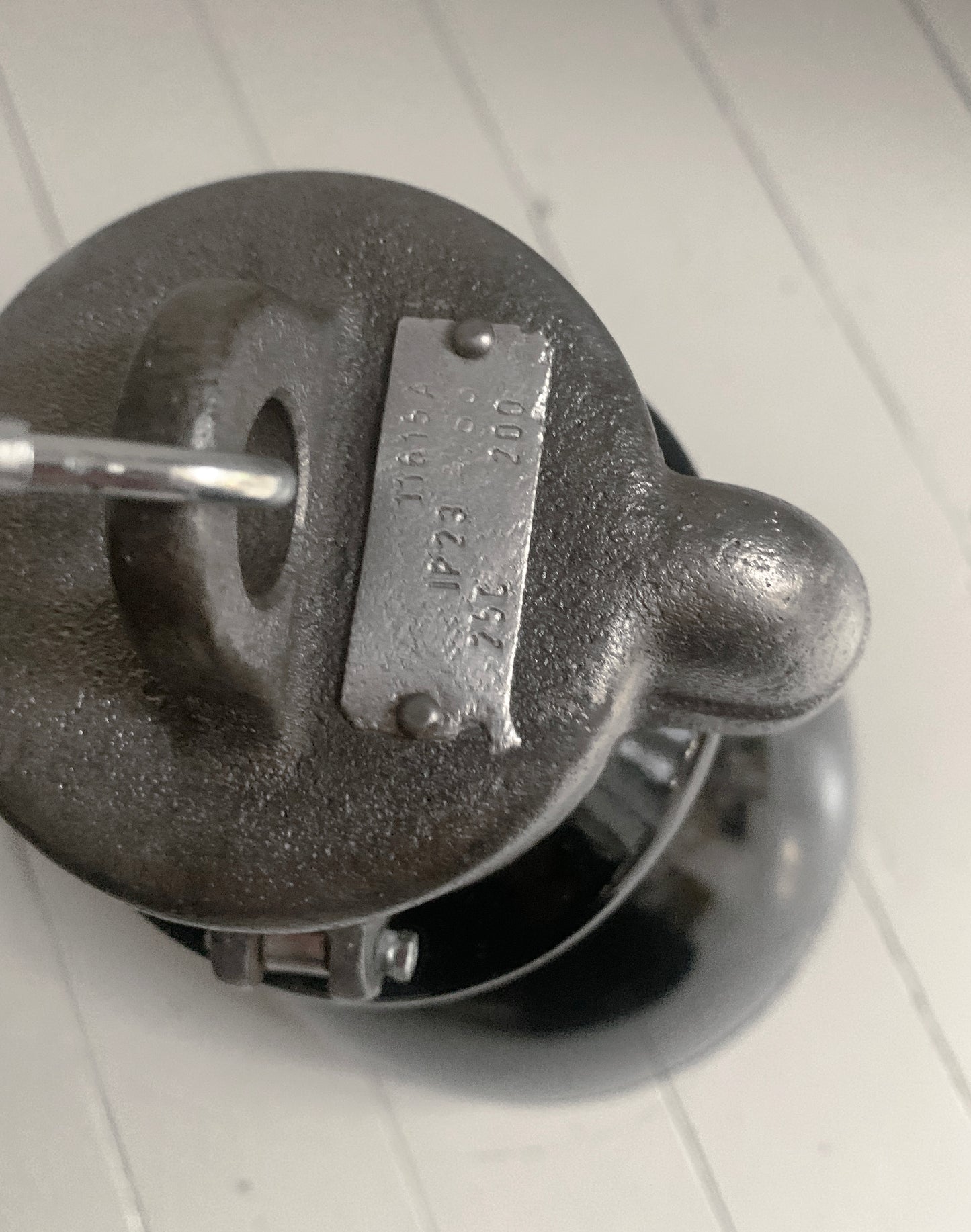 Vintage Industrial Black Enamel Pendant Lamp By Elektrosvit, 1950's / Soviet Era