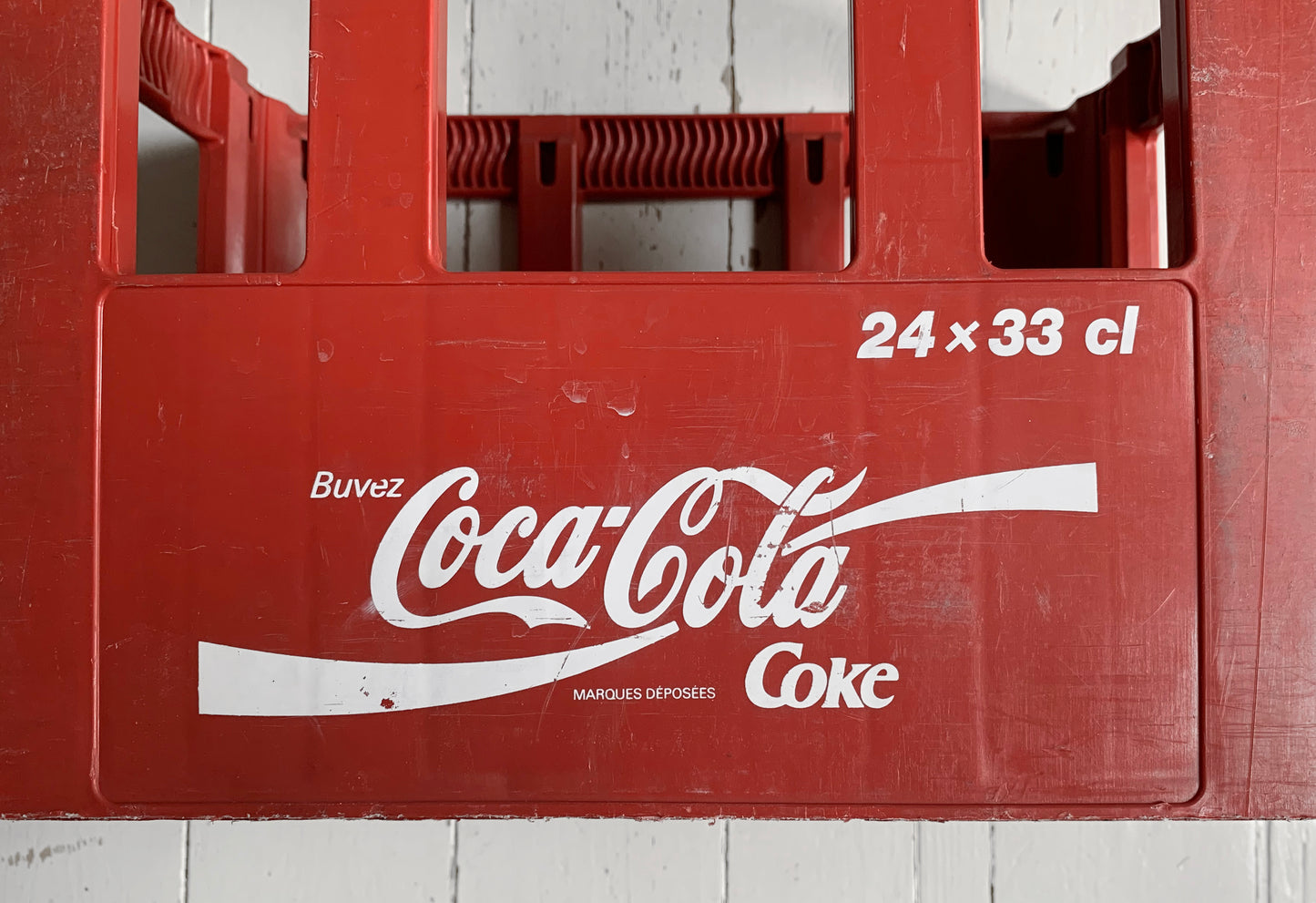 Vintage French Coca Cola / Coke Red Stacking Bottle Crate. Dated 1994