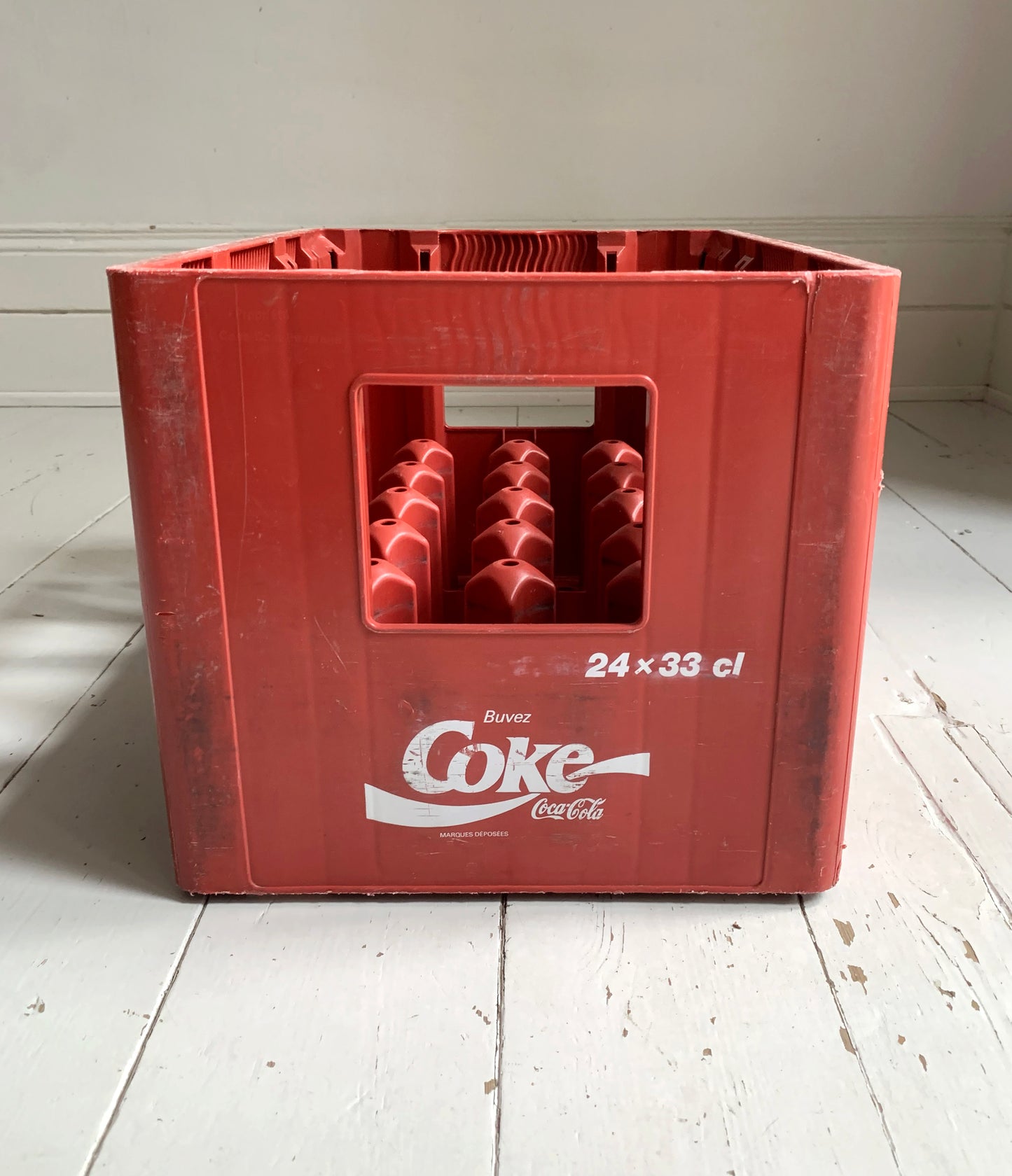 Vintage French Coca Cola / Coke Red Stacking Bottle Crate. Dated 1994
