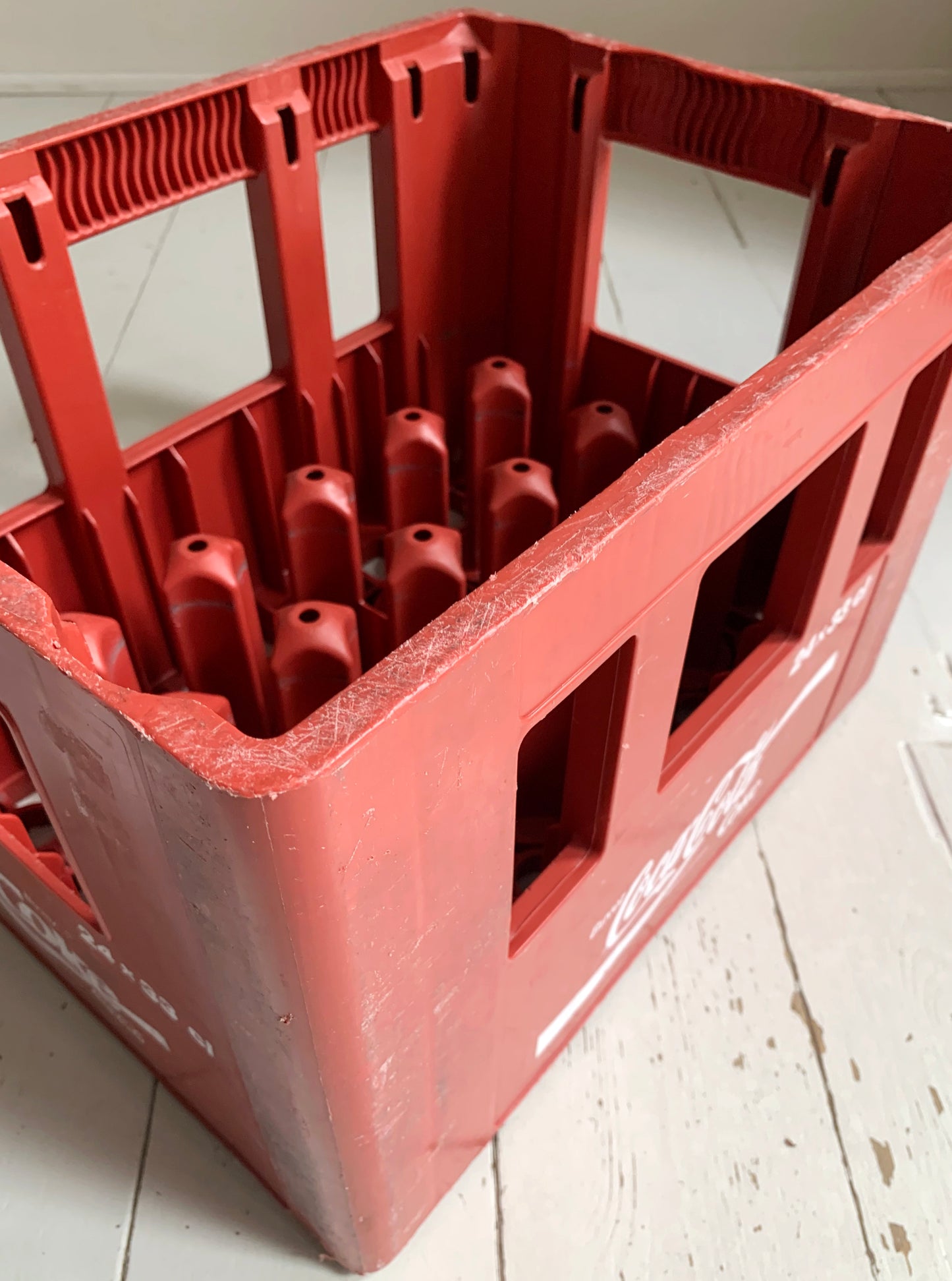 Vintage French Coca Cola / Coke Red Stacking Bottle Crate. Dated 1994