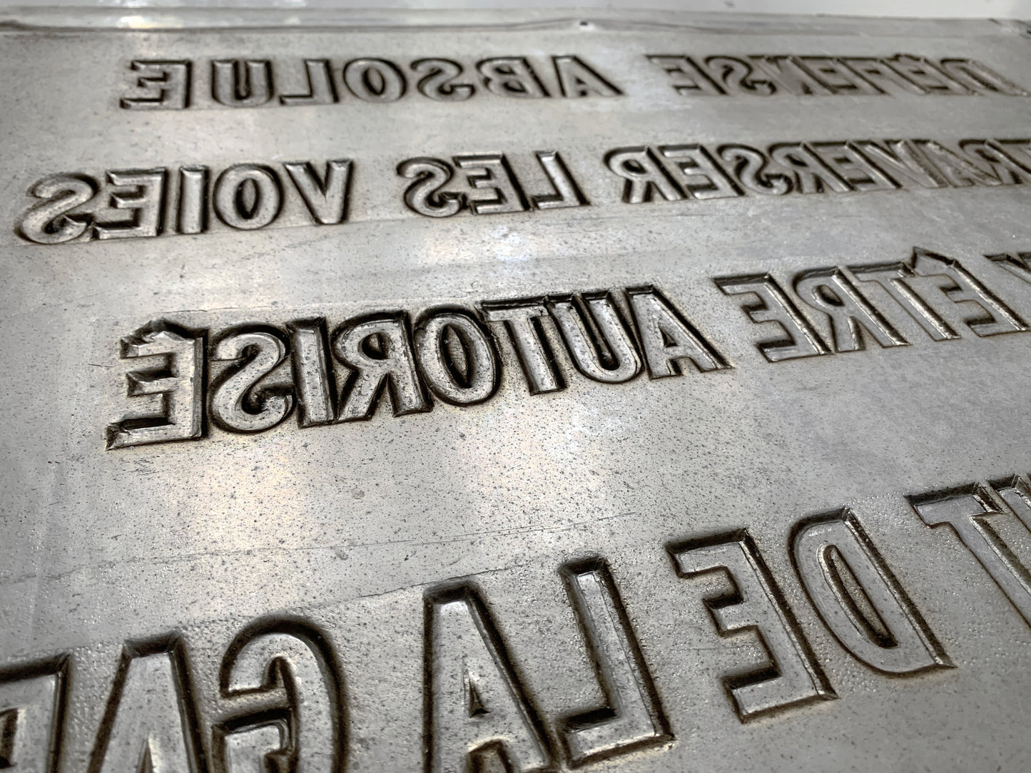 Rare Vintage SNCF French Railway Sign - Embossed Letters On Metal