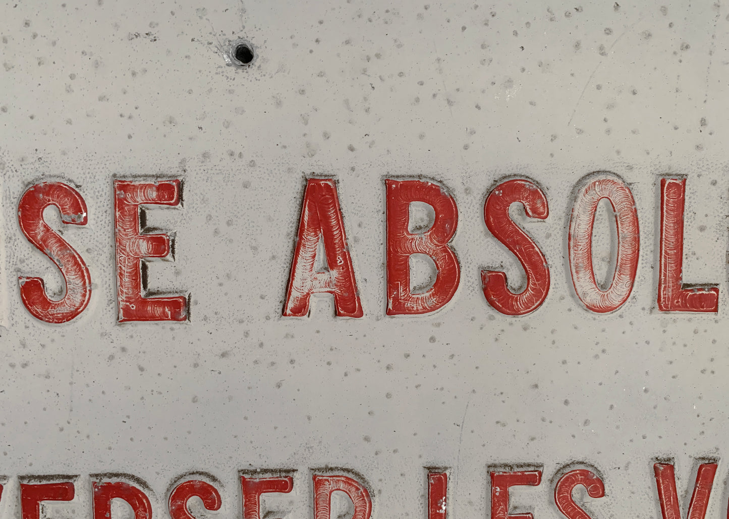 Rare Vintage SNCF French Railway Sign - Embossed Letters On Metal