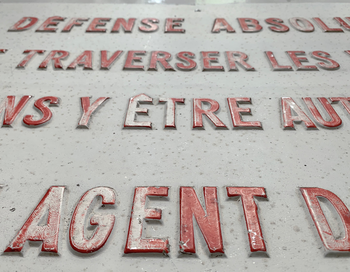 Rare Vintage SNCF French Railway Sign - Embossed Letters On Metal