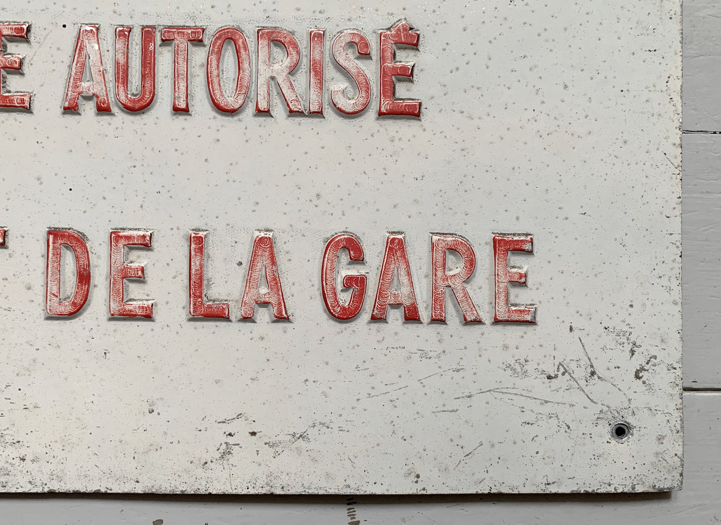 Rare Vintage SNCF French Railway Sign - Embossed Letters On Metal