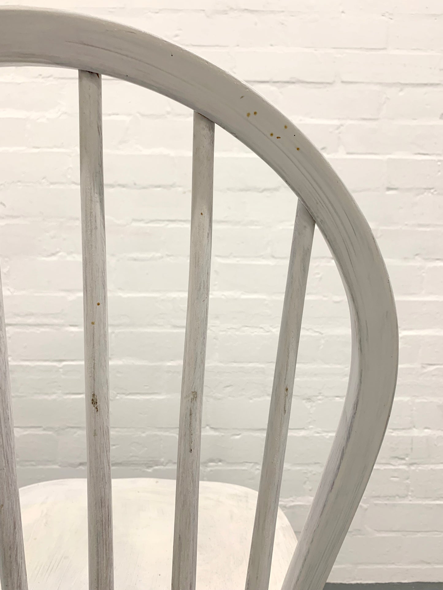 Hoop & Spindle Back Single Chair - Painted White, Solid, Needs final Restoration