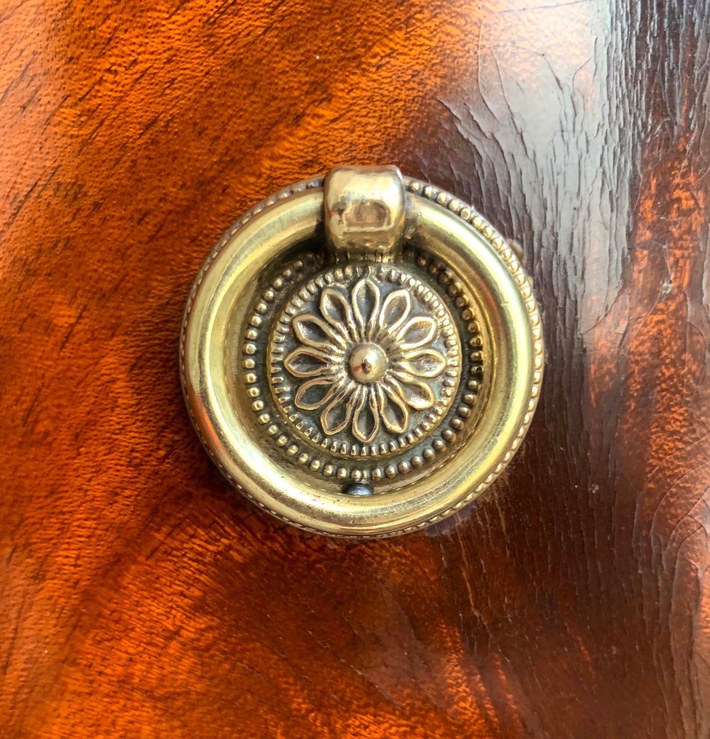 Antique Flame Mahogany Six Drawer Tallboy Chest of Drawers - 1930s