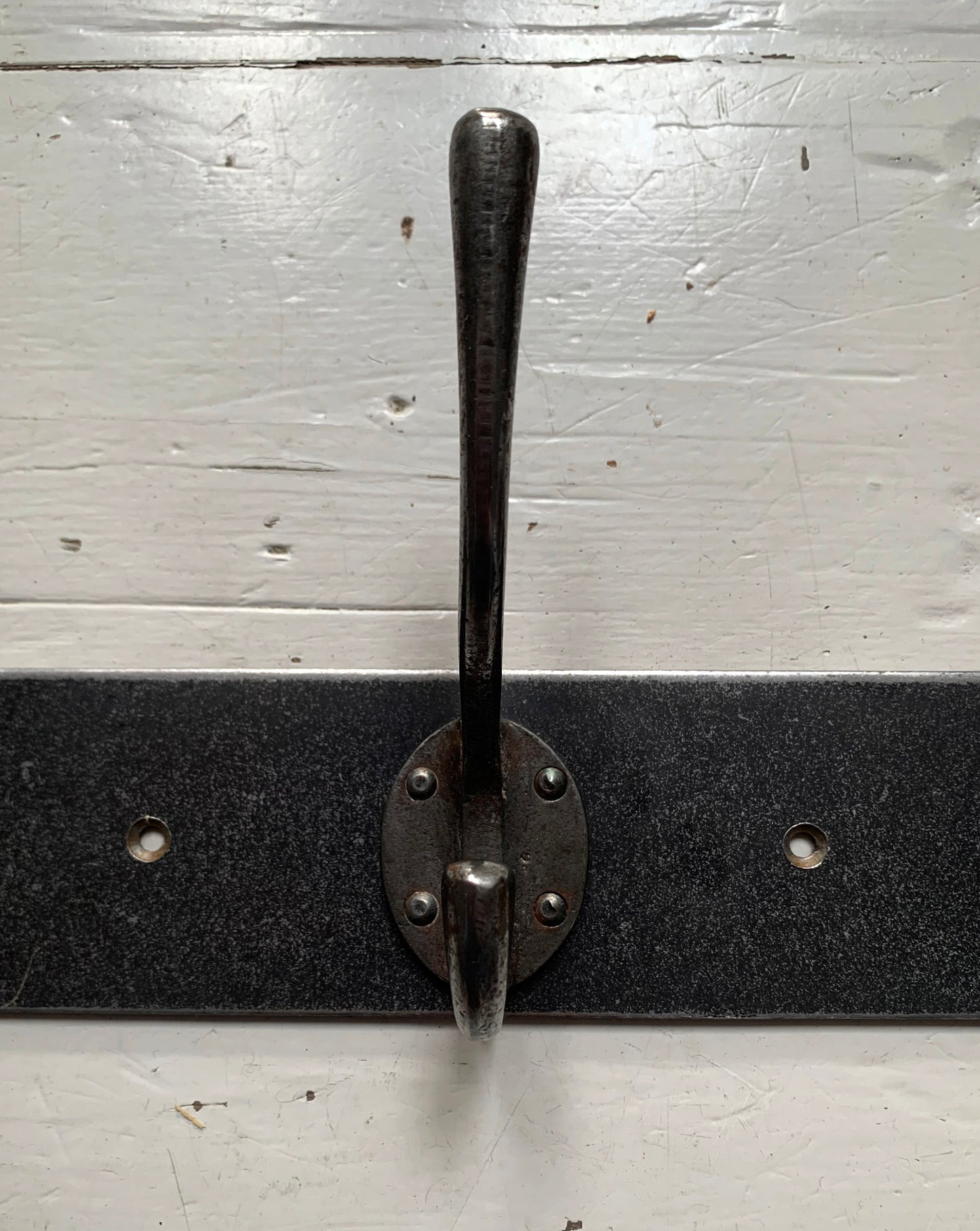 4 x Industrial Style Black Metal, Wall Mounted Double Hooks