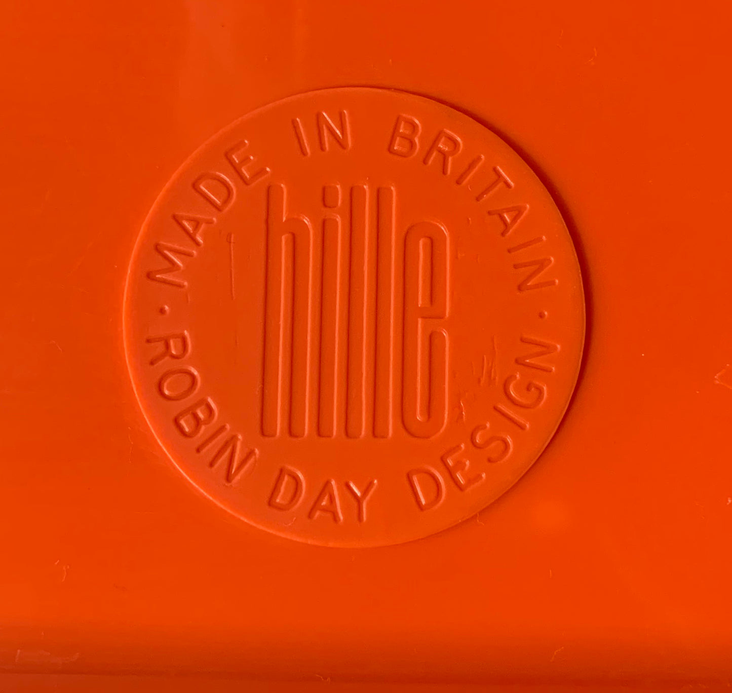 4 x Rare Vintage Robin Day, for Hille Orange Stacking Chairs w/ Arms