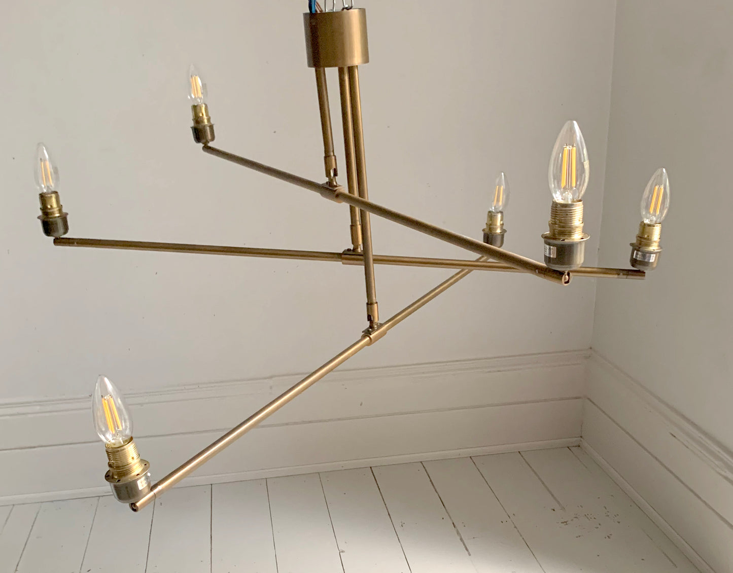 Modern Andromeda Chandelier in Antique Brass by Heathfield & Co - MCM Style