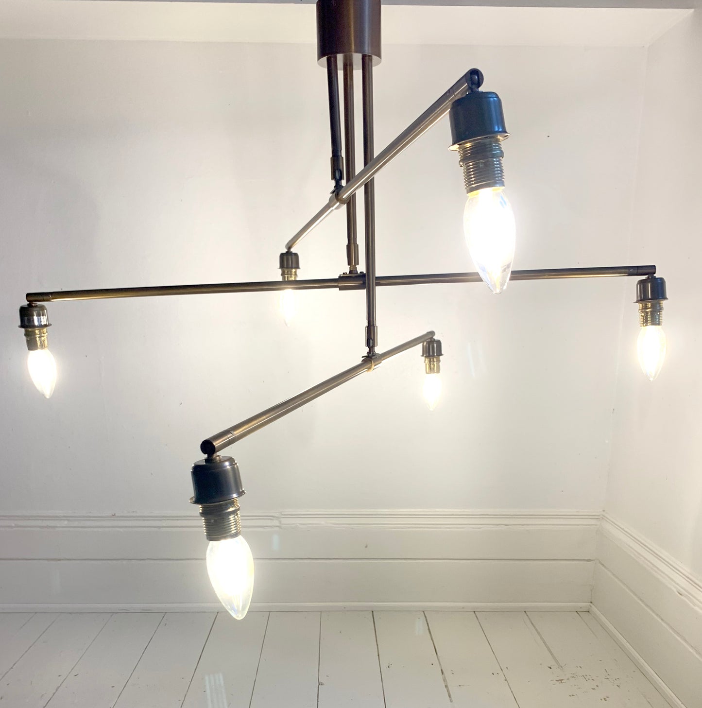 Modern Andromeda Chandelier in Antique Brass by Heathfield & Co - MCM Style