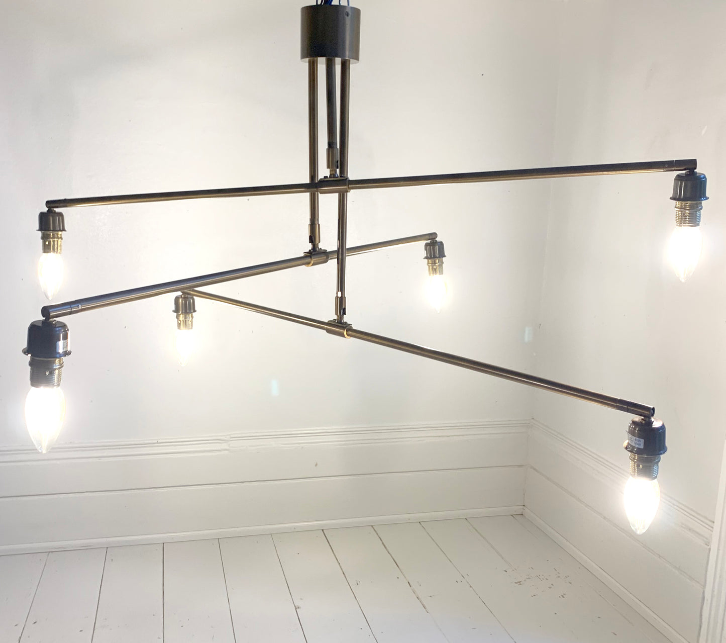 Modern Andromeda Chandelier in Antique Brass by Heathfield & Co - MCM Style