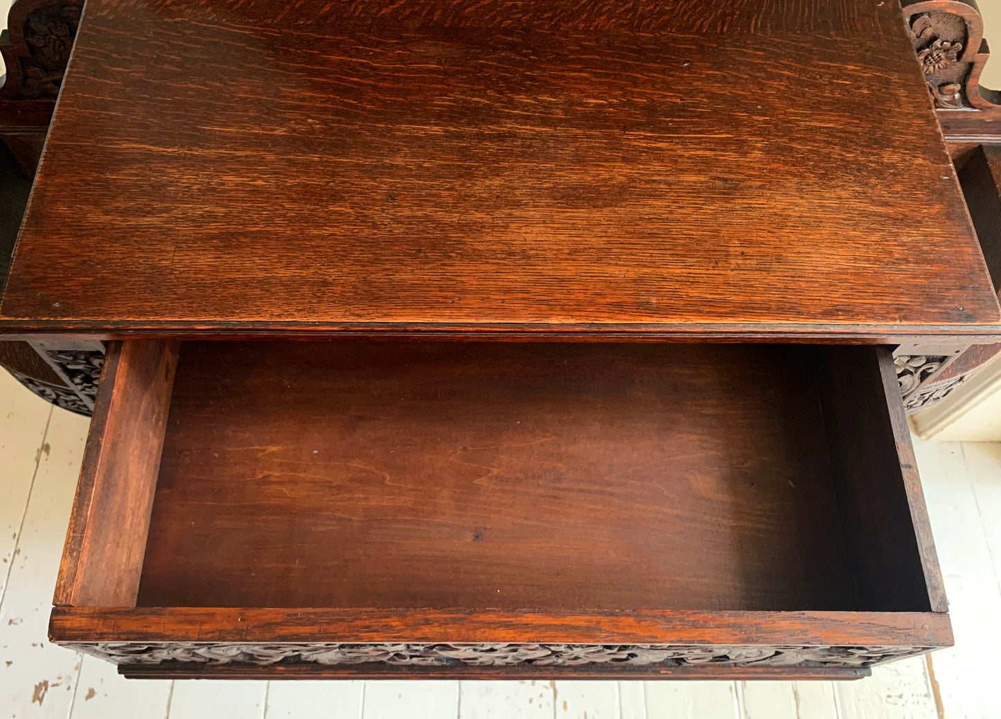 Stunning Antique Carved Oak Victorian Hallway Table / Umbrella Stick Stand