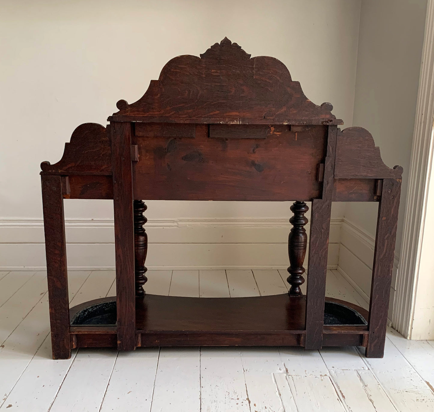 Stunning Antique Carved Oak Victorian Hallway Table / Umbrella Stick Stand