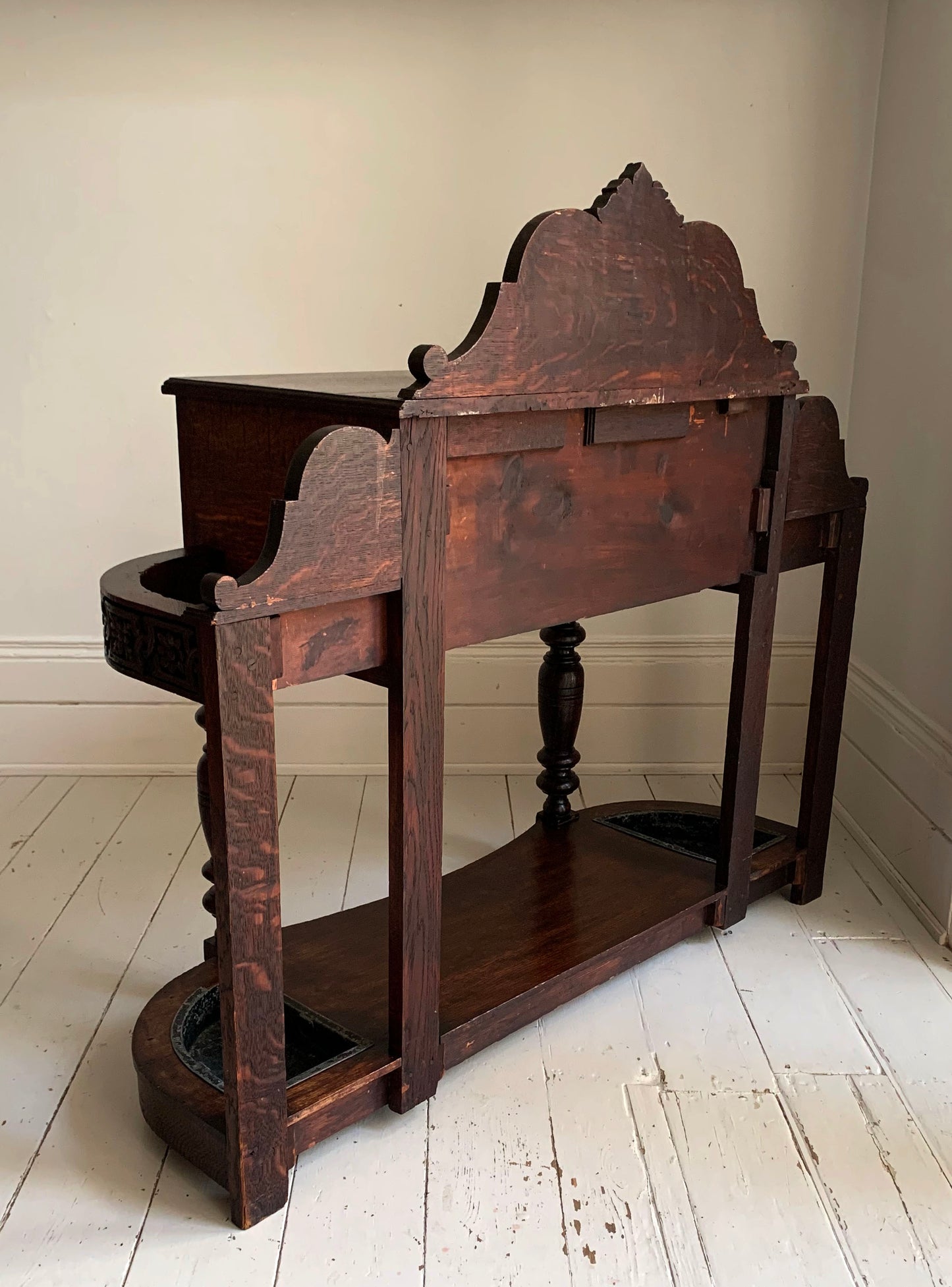 Stunning Antique Carved Oak Victorian Hallway Table / Umbrella Stick Stand
