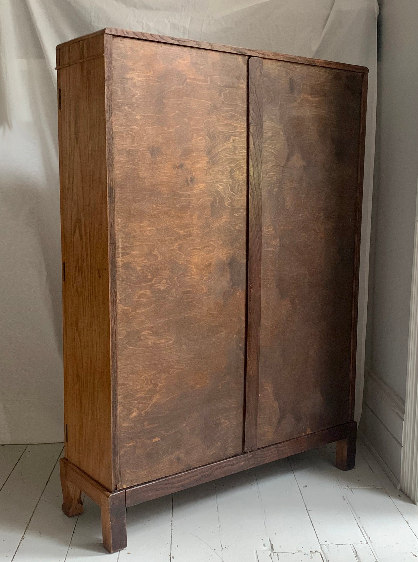 Antique Edwardian Astragal Glazed Front Lockable Cabinet with Adjustable Shelves