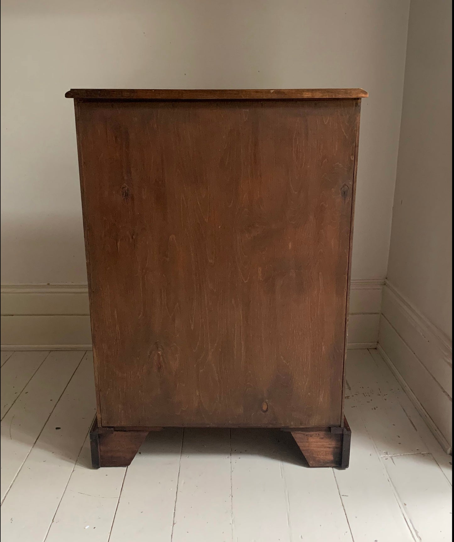 Antique Edwardian Flame Front Mahogany Four Drawer Chest of Drawers
