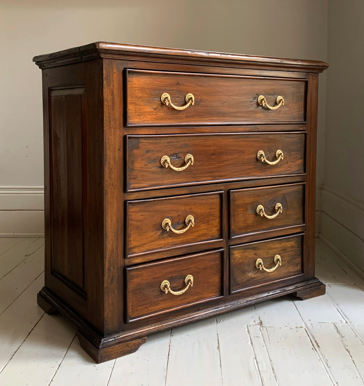 Antique Georgian Two Over Four Mahogany Chest Of Drawers