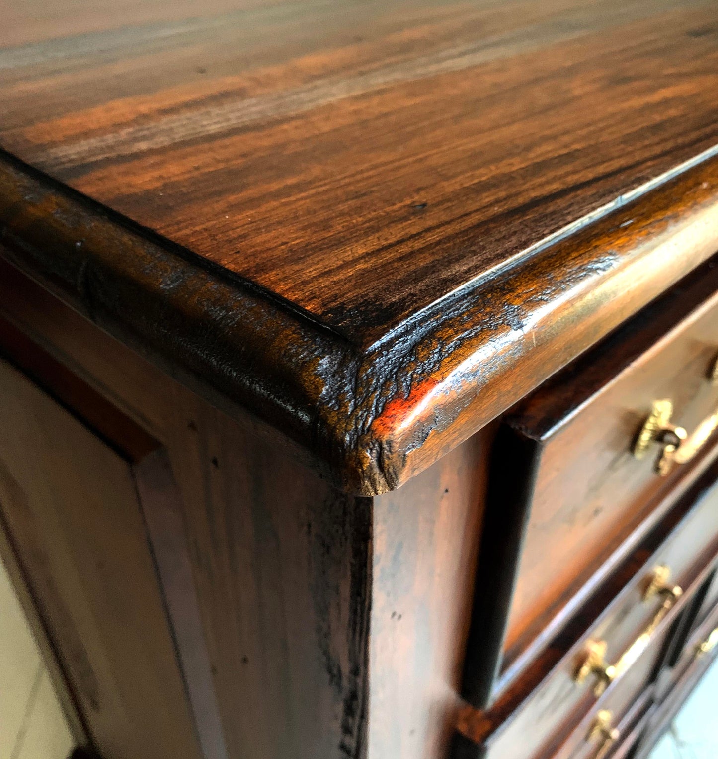 Antique Georgian Two Over Four Mahogany Chest Of Drawers