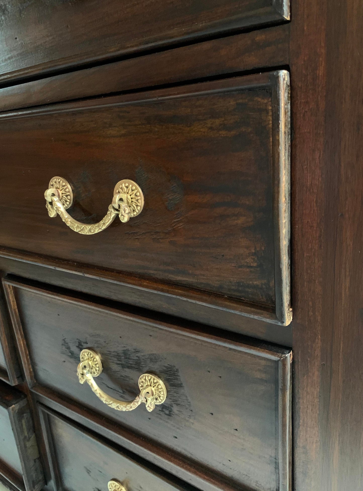 Antique Georgian Two Over Four Mahogany Chest Of Drawers