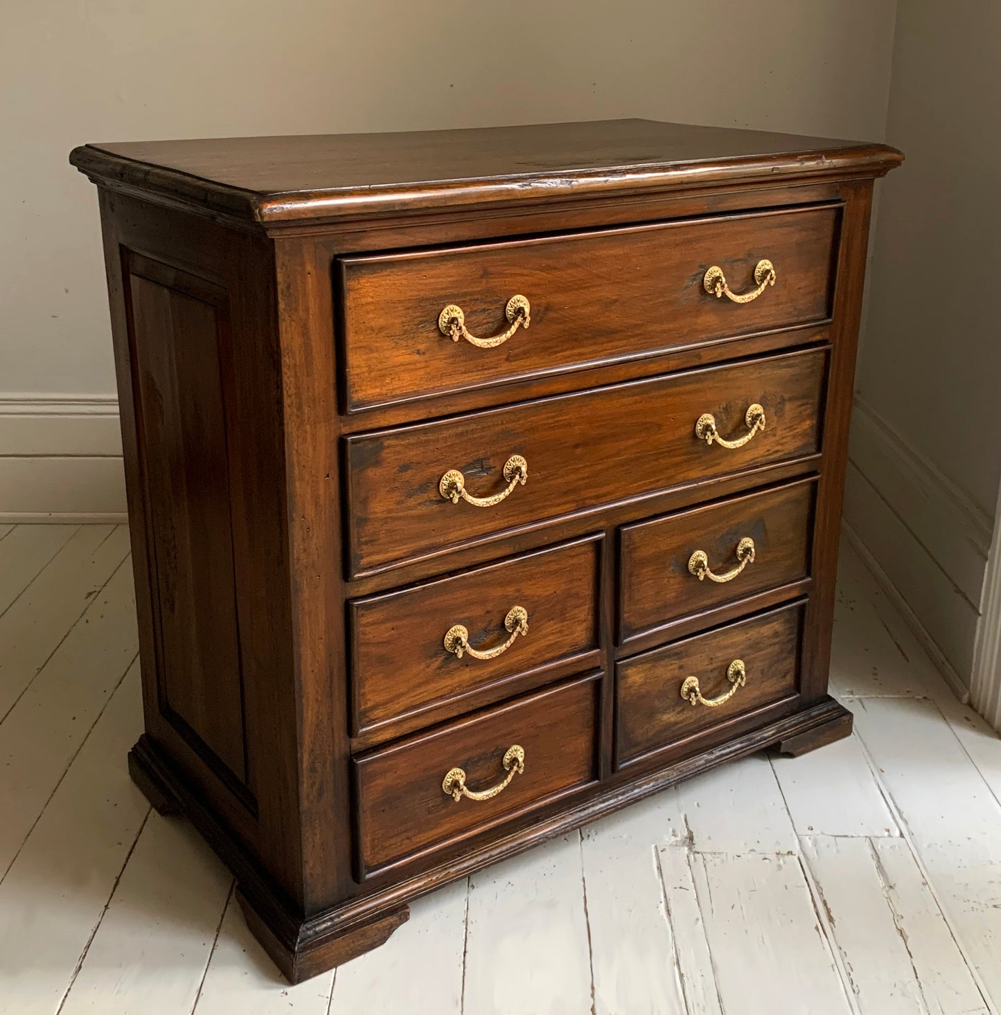 Antique Georgian Two Over Four Mahogany Chest Of Drawers