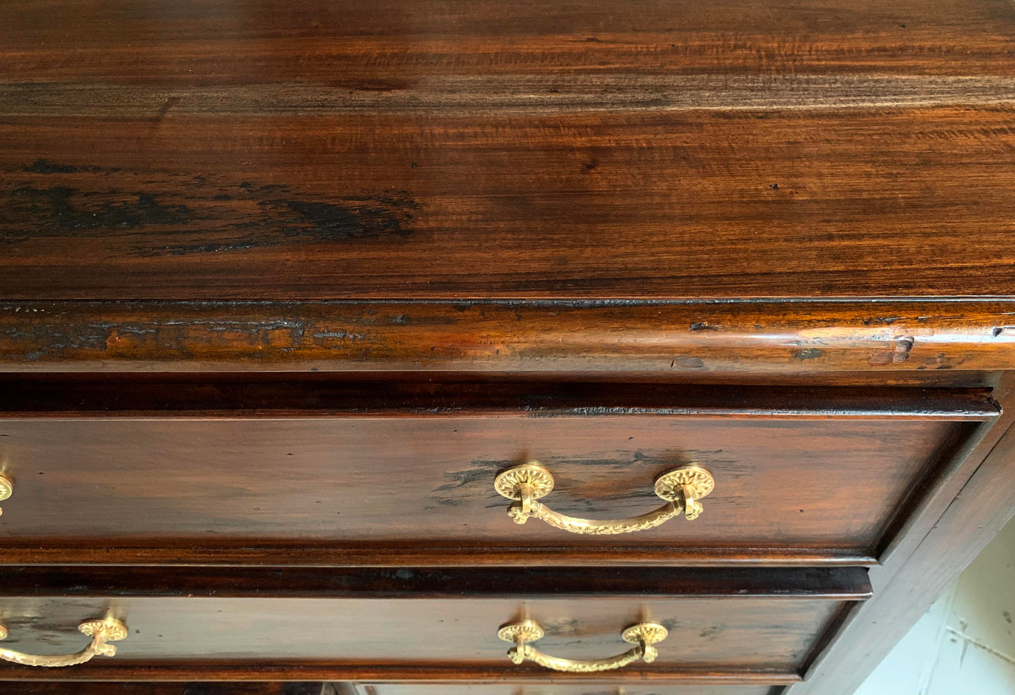 Antique Georgian Two Over Four Mahogany Chest Of Drawers