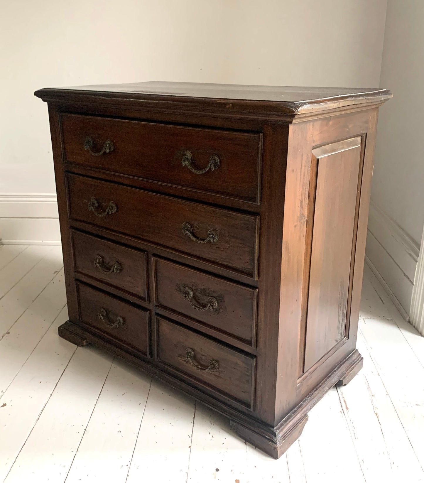 Antique Georgian Two Over Four Mahogany Chest Of Drawers