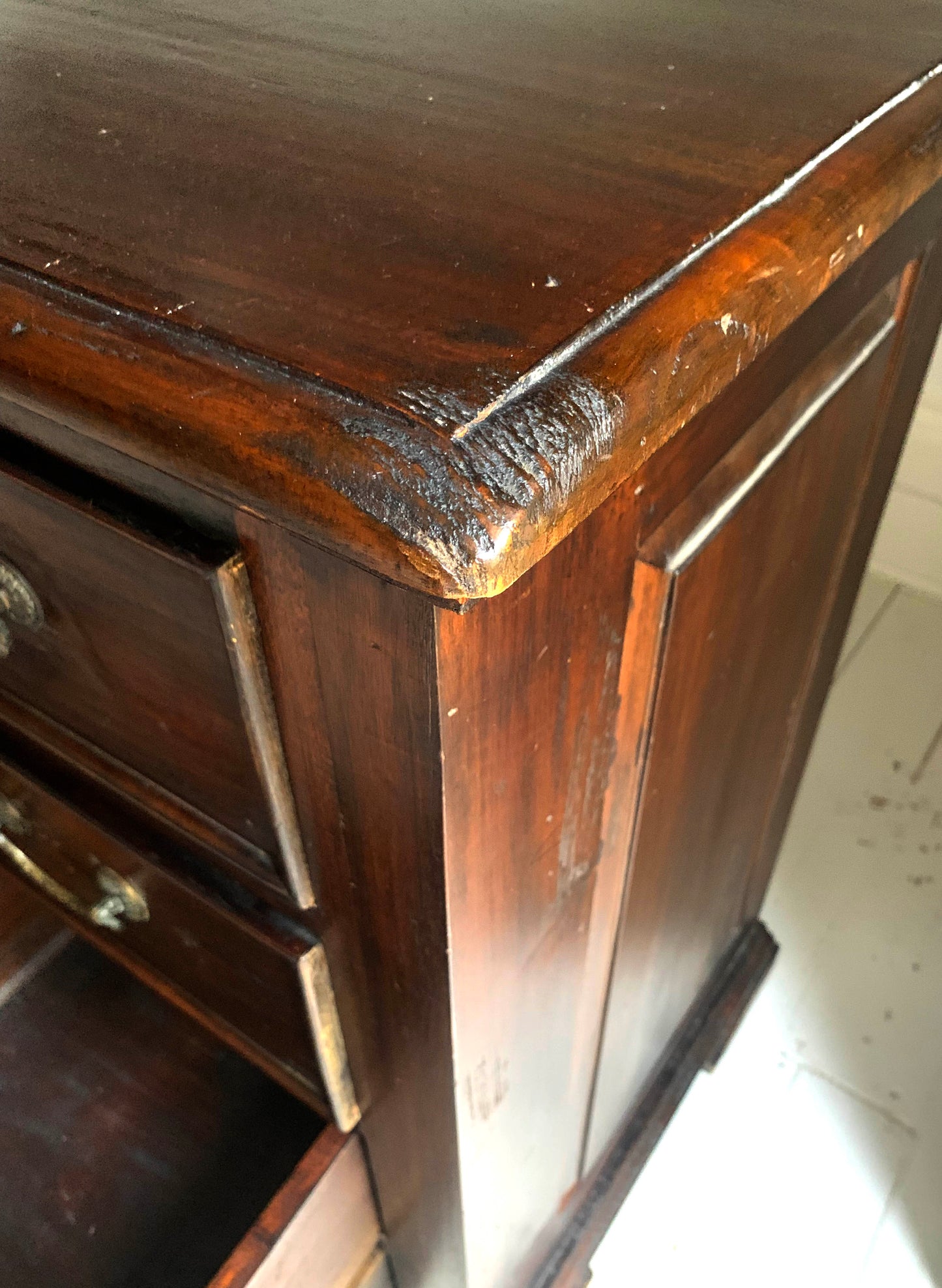 Antique Georgian Two Over Four Mahogany Chest Of Drawers