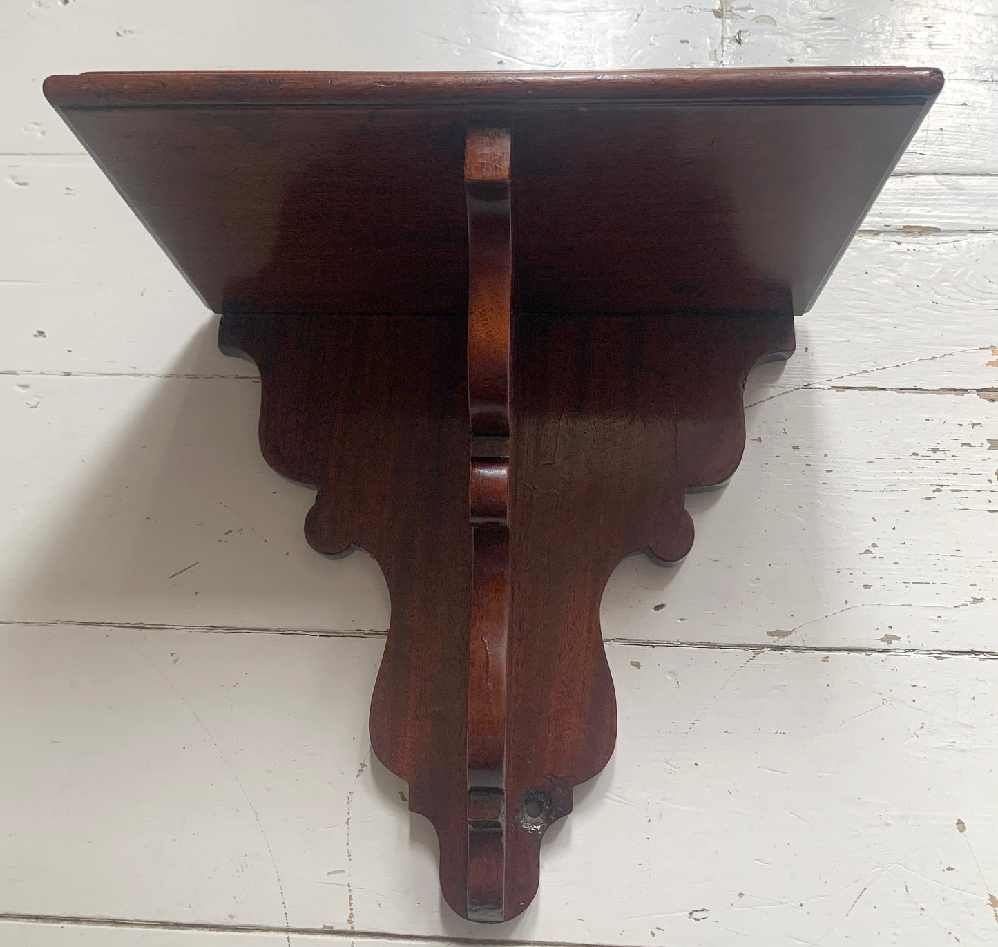 Antique Mahogany Wall Shelf Clock Ornate & Scrolled Bracket