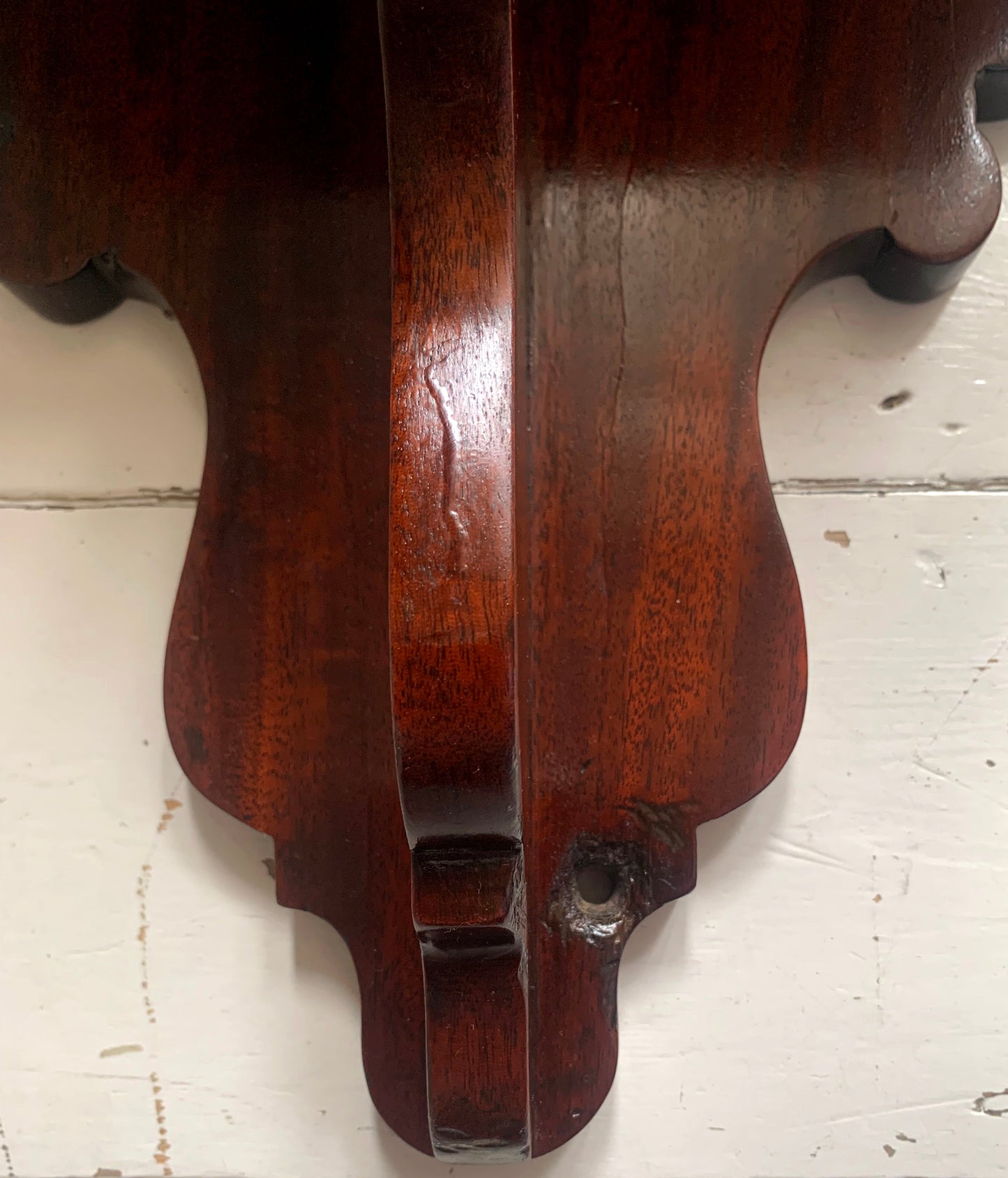 Antique Mahogany Wall Shelf Clock Ornate & Scrolled Bracket