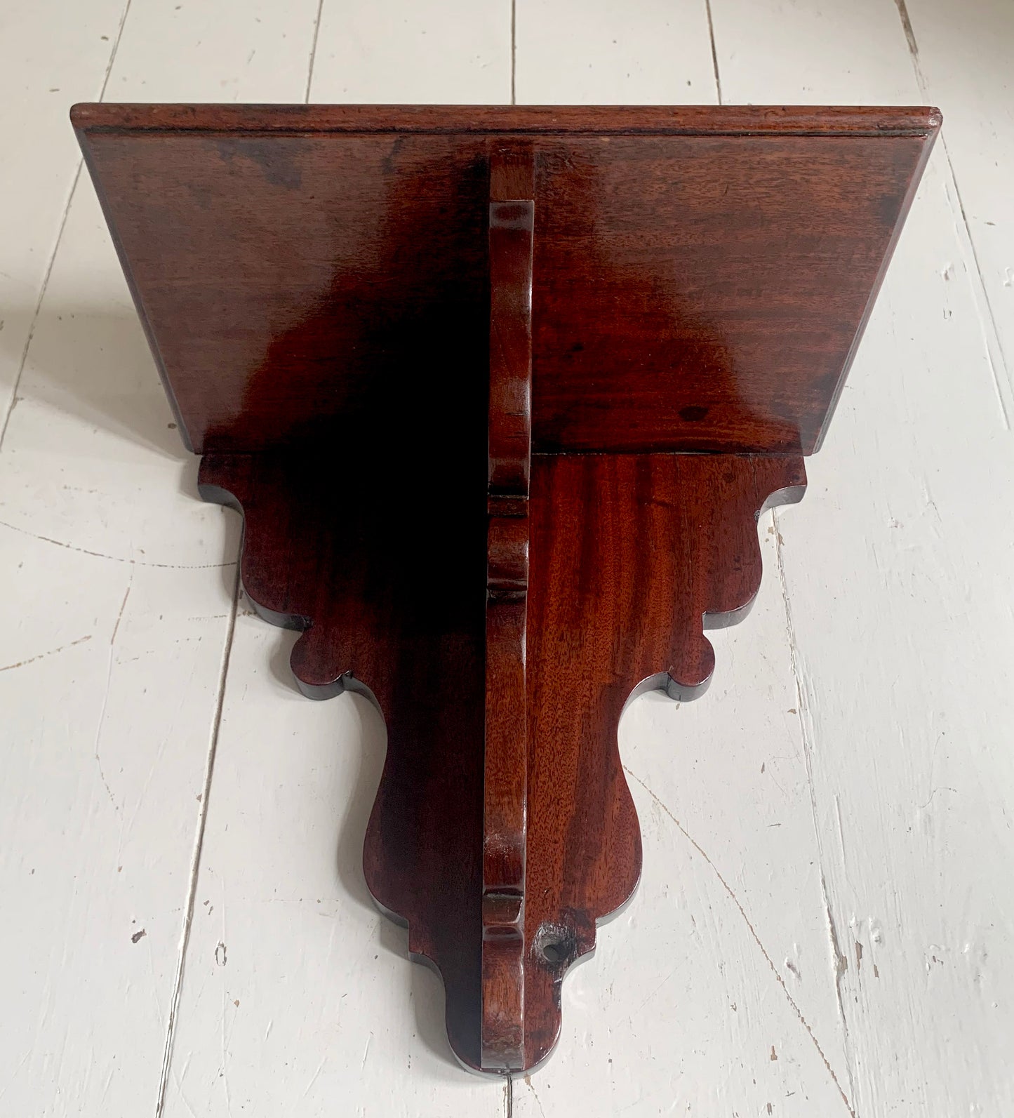 Antique Mahogany Wall Shelf Clock Ornate & Scrolled Bracket