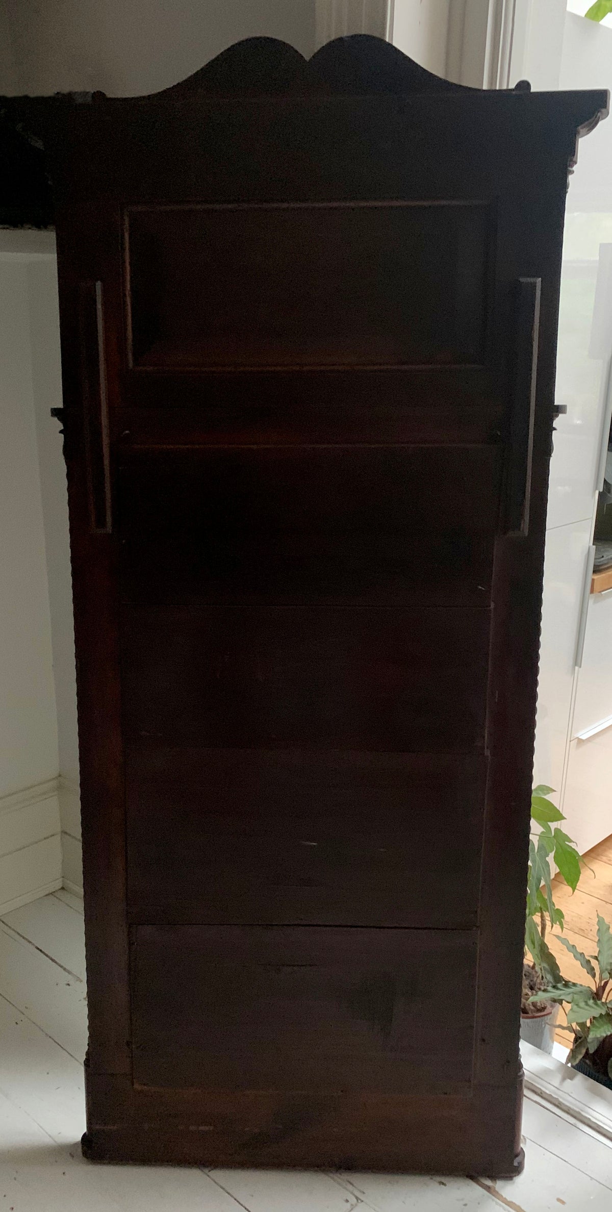 Large Antique Pier Mirror with Mahogany Frame And Barley Twist Detailing