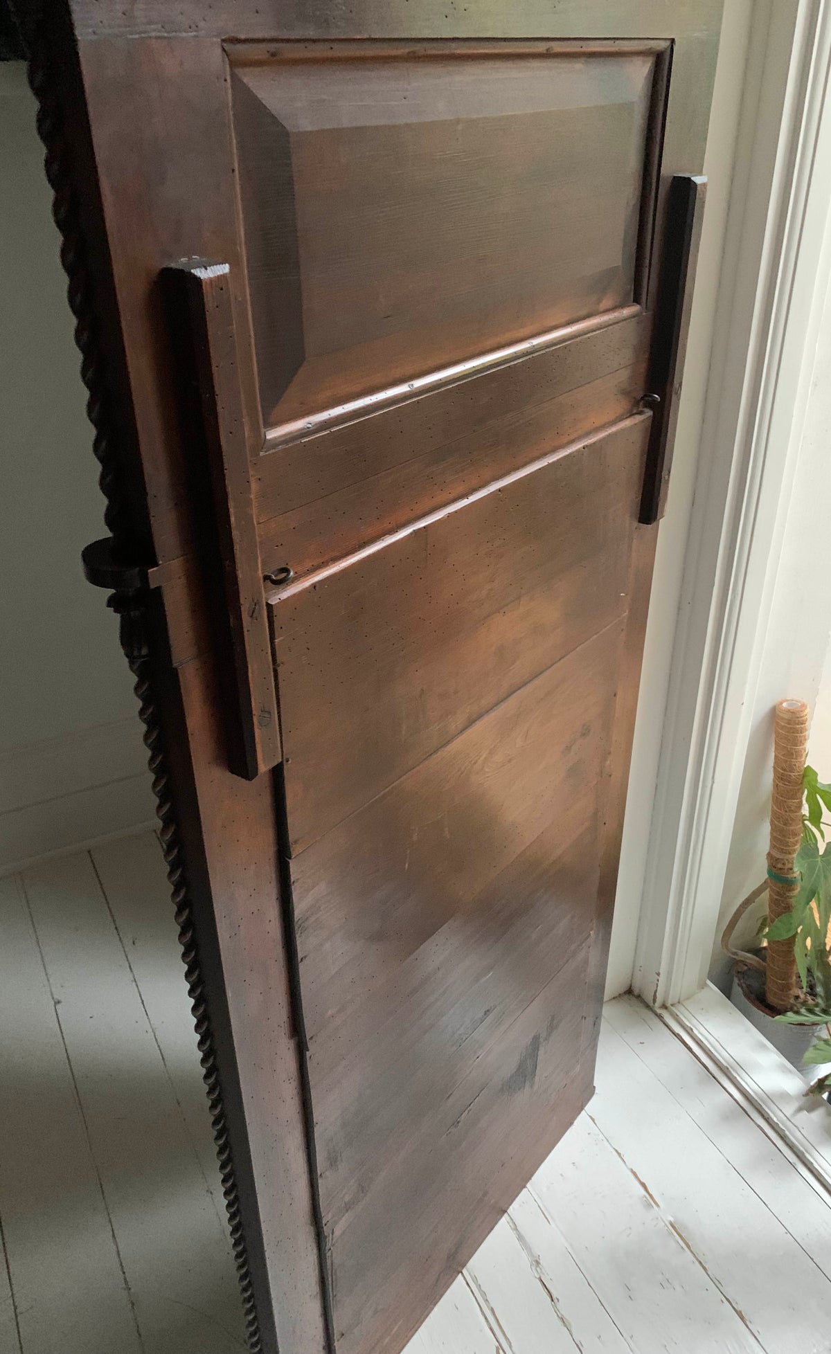 Large Antique Pier Mirror with Mahogany Frame And Barley Twist Detailing