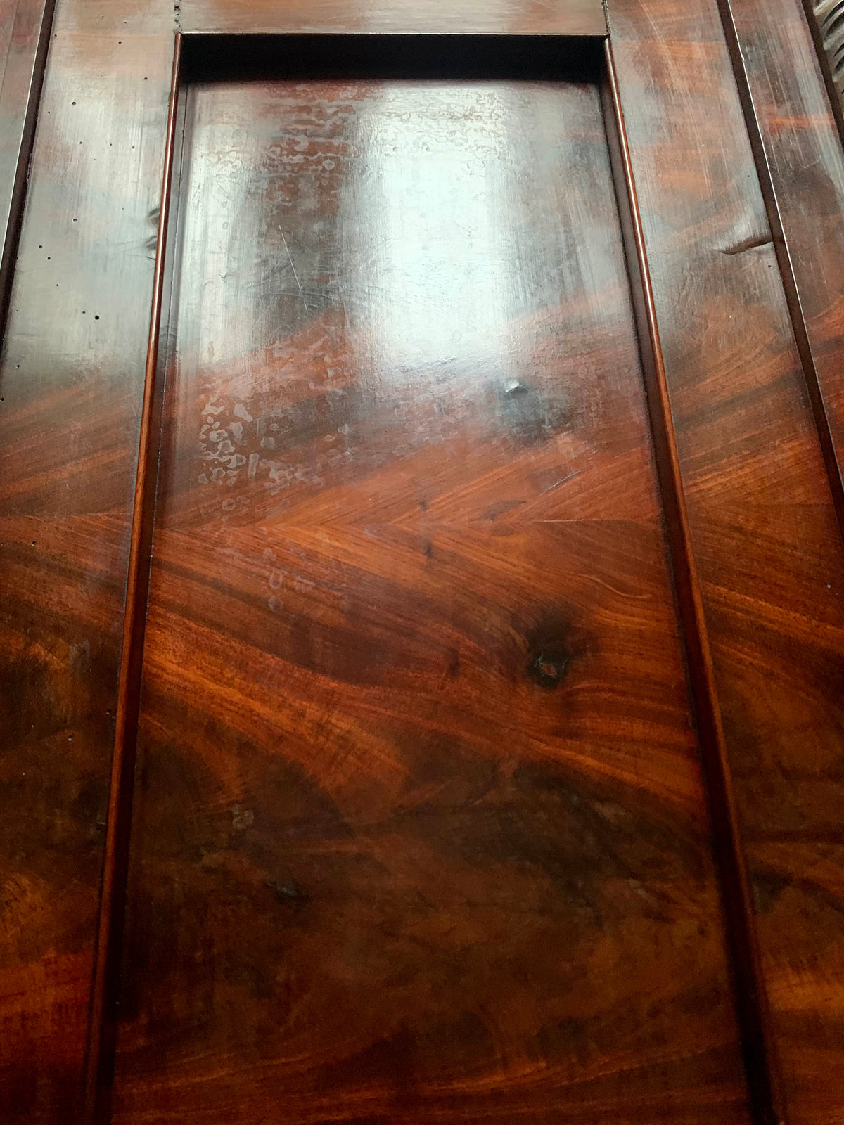 Large Antique Pier Mirror with Mahogany Frame And Barley Twist Detailing