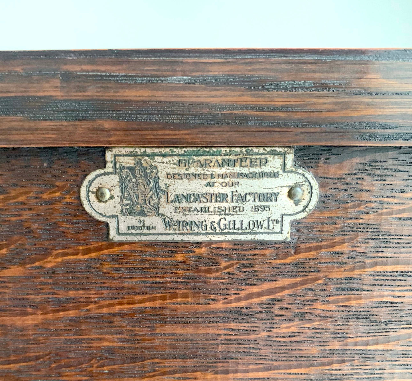 Antique Oak Gothic Style Hallway Umbrella & Stick Stand by Waring & Gillow Ltd.